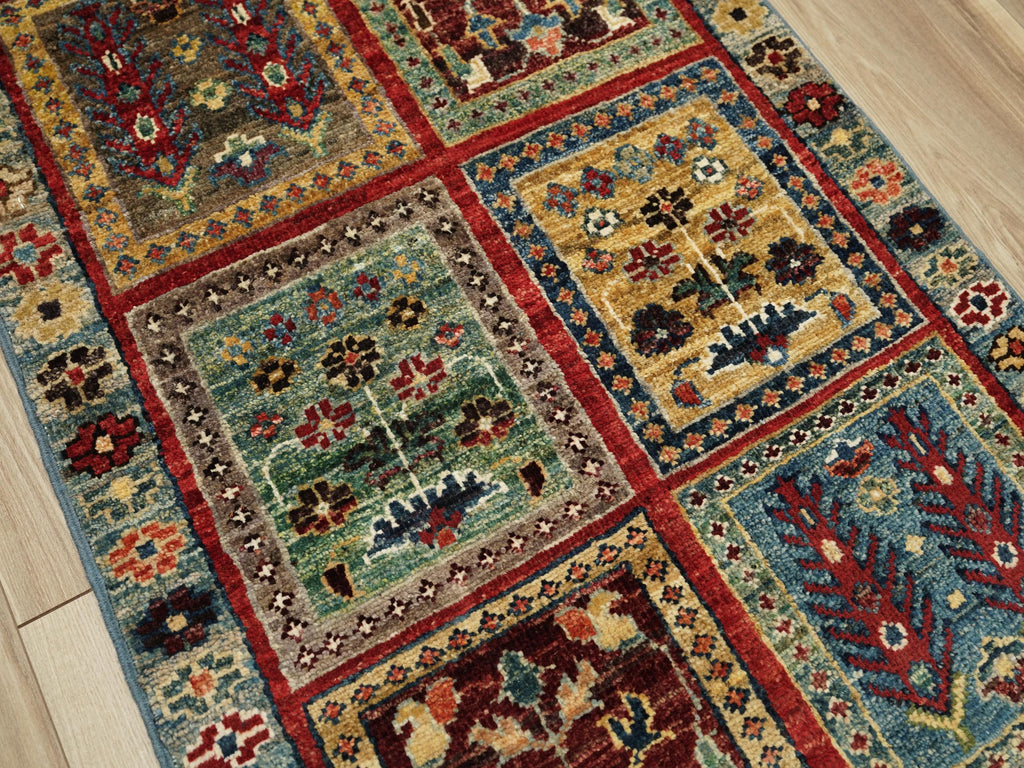 2x3 Ft Handmade Blue Heriz Rug - Afghan Oriental Rug