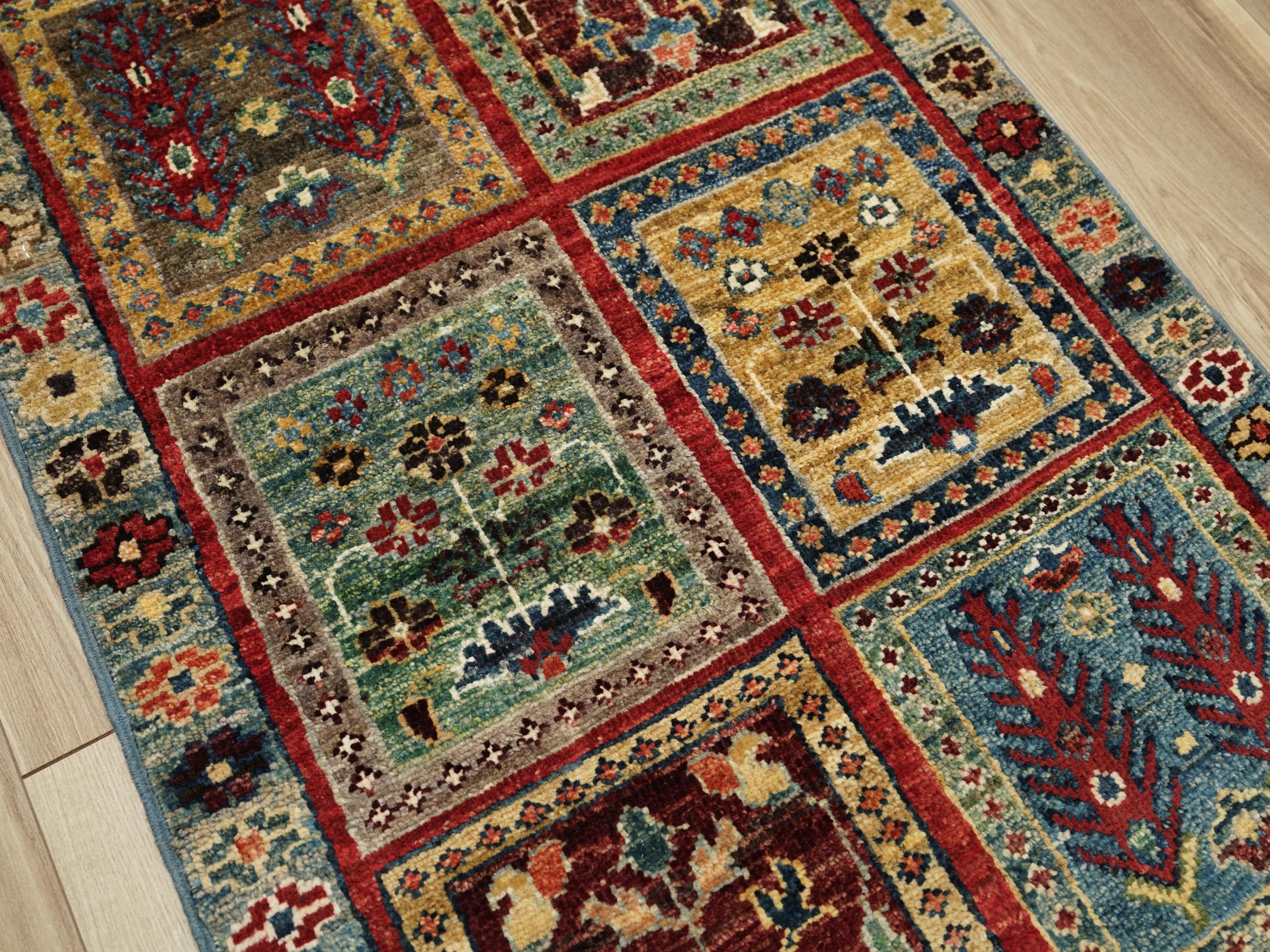 2x3 Ft Handmade Blue Heriz Rug - Afghan Oriental Rug