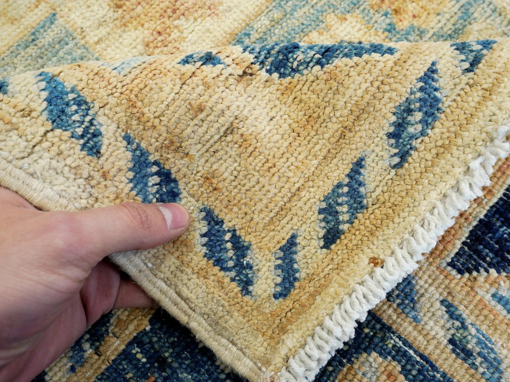 6x9 Ft Antique Heriz Rug - Beige & Blue Persian Rug