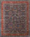 12x15 Afghan Serapi Rug - Hand Knotted Wool - Blue Oriental Design