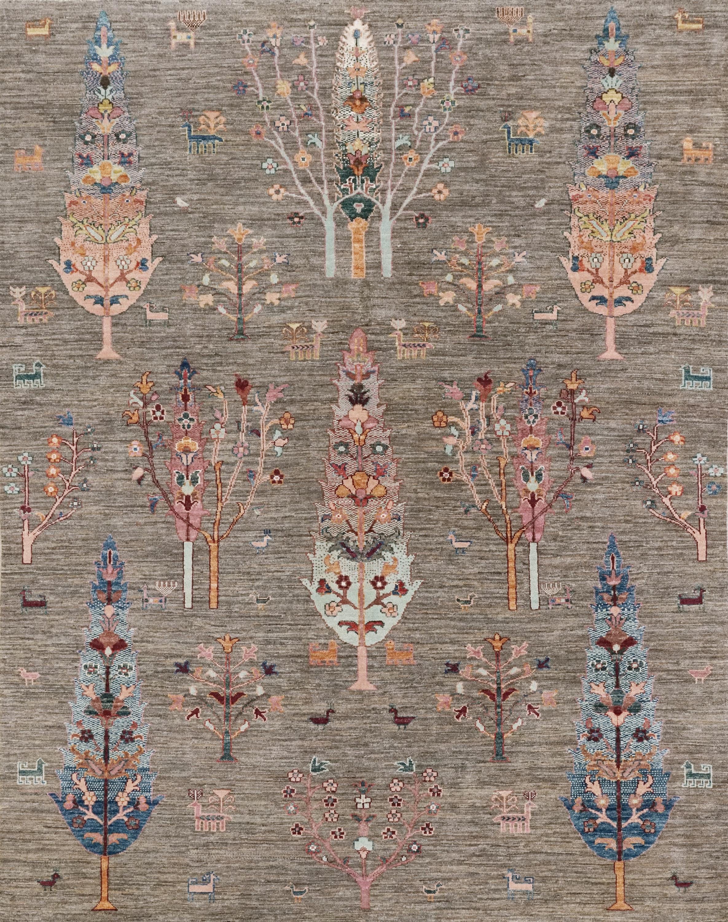 6x7 Ft Hand Knotted Tree of Life Rug - Afghan Wool Rug