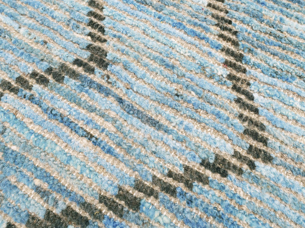 3x5 Ft Blue Moroccan Rug - Hand Knotted Wool Rug