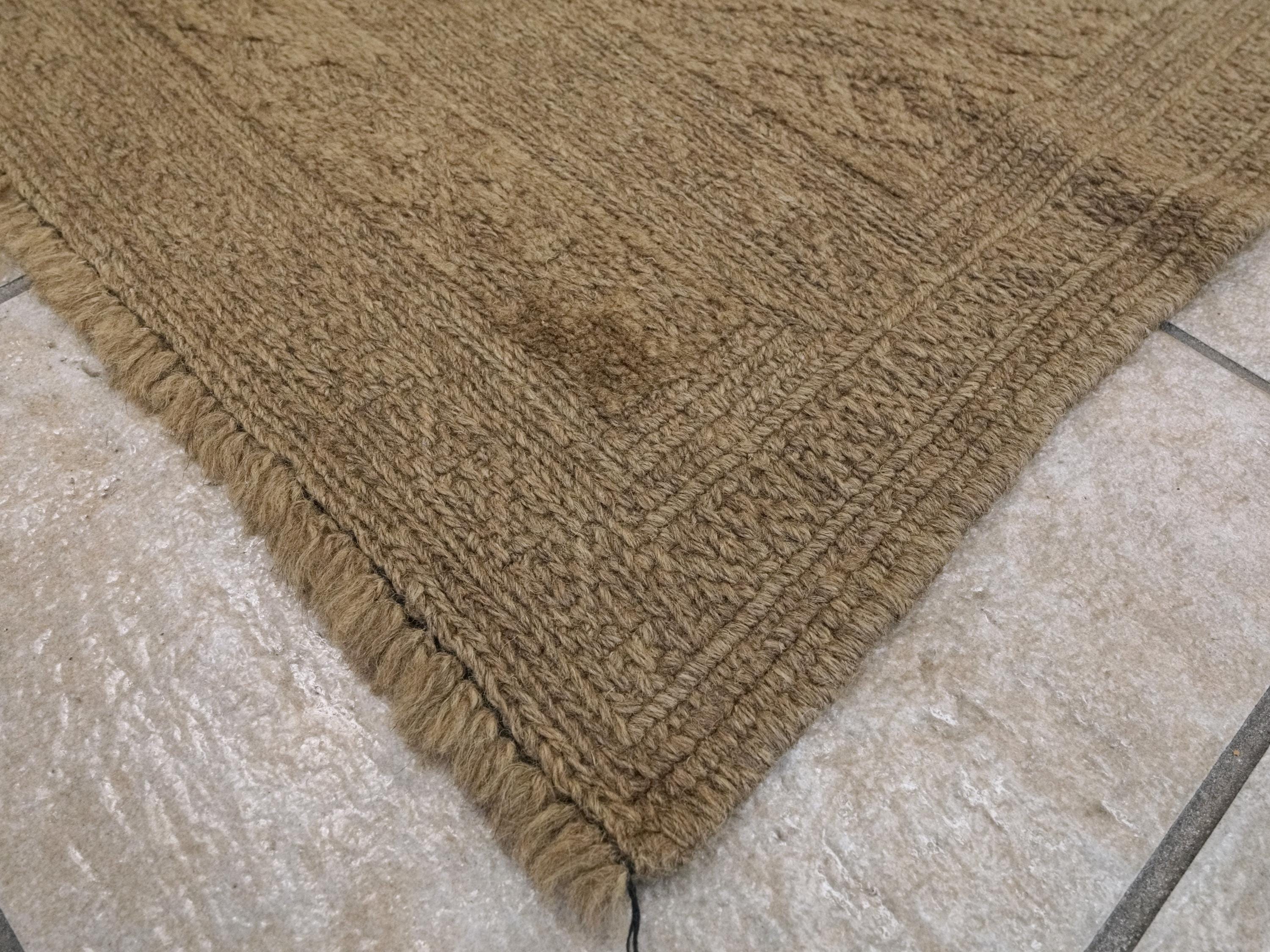 6x9 FT Hand Knotted Wool Kilim Rug - Brown Tribal Rug - Vintage Afghan Design
