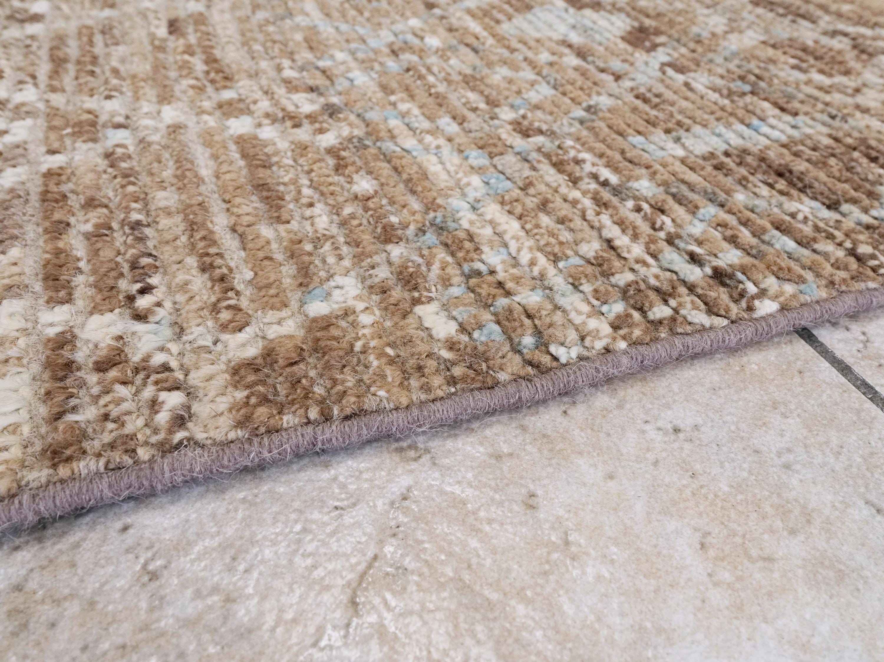 13 Ft Brown Moroccan Runner Rug - Afghan Handmade Hallway Rug