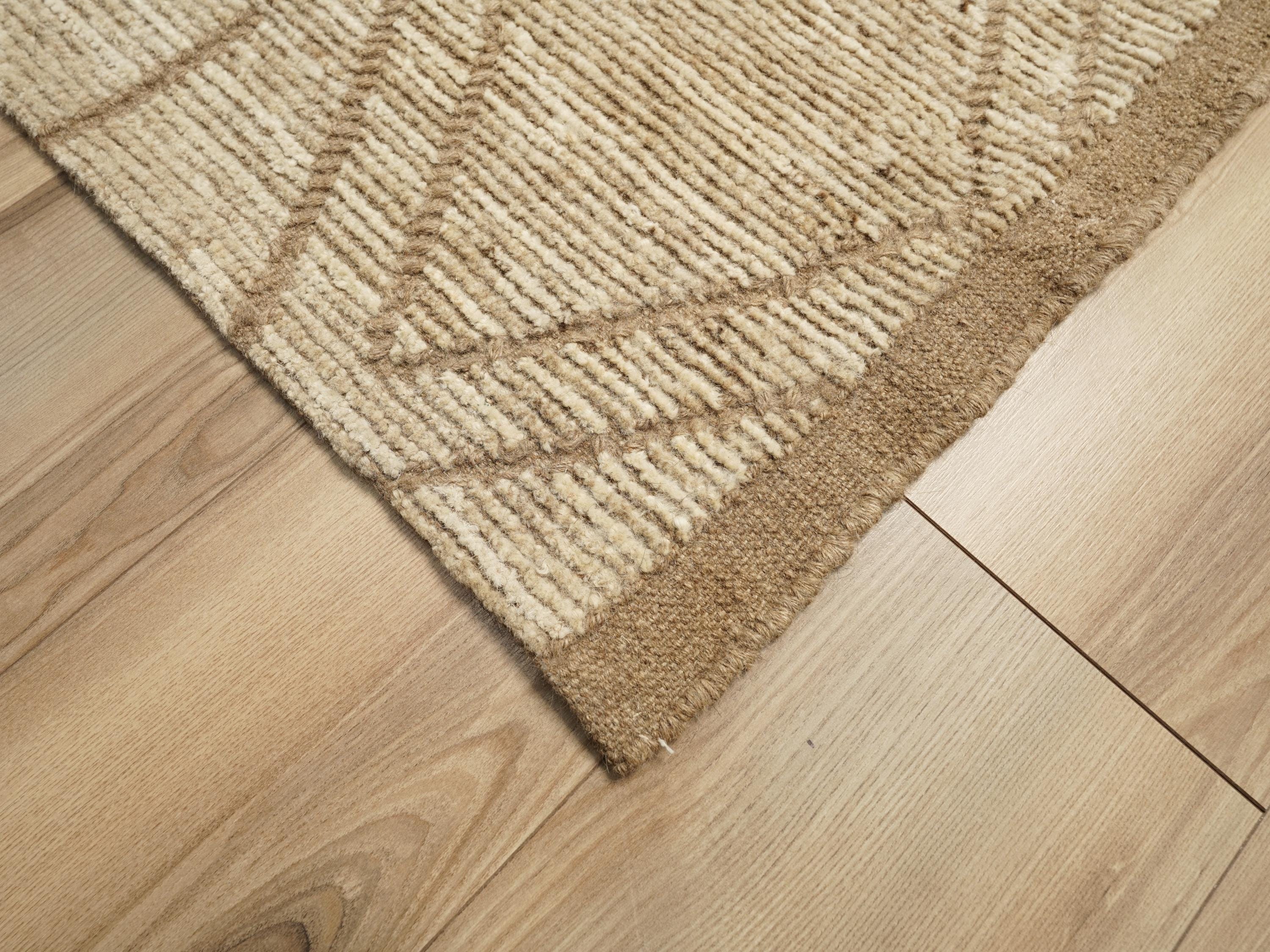 10 Ft Beige Moroccan Runner Rug - Afghan Handmade Hallway Rug