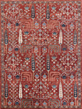 5x7 Ft Red Serapi Rug - Hand Knotted Oriental Rug - All Over Design