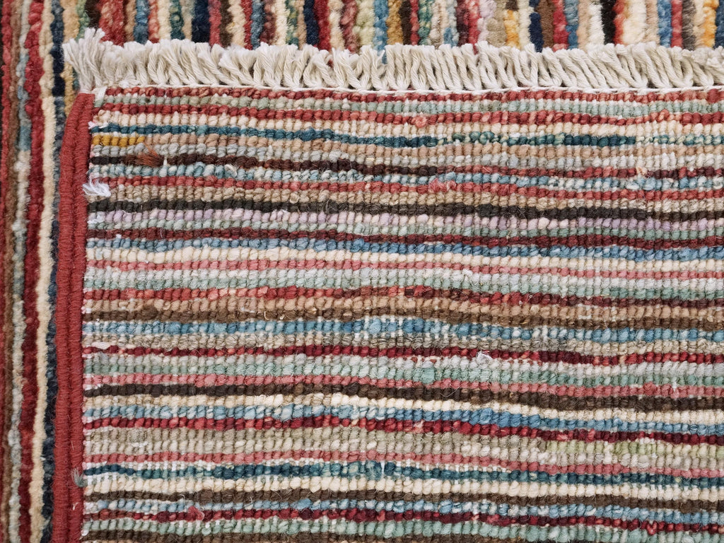 6x9 Ft Multicolor Gabbeh Rug - Afghan Wool Area Rug - Plain Design