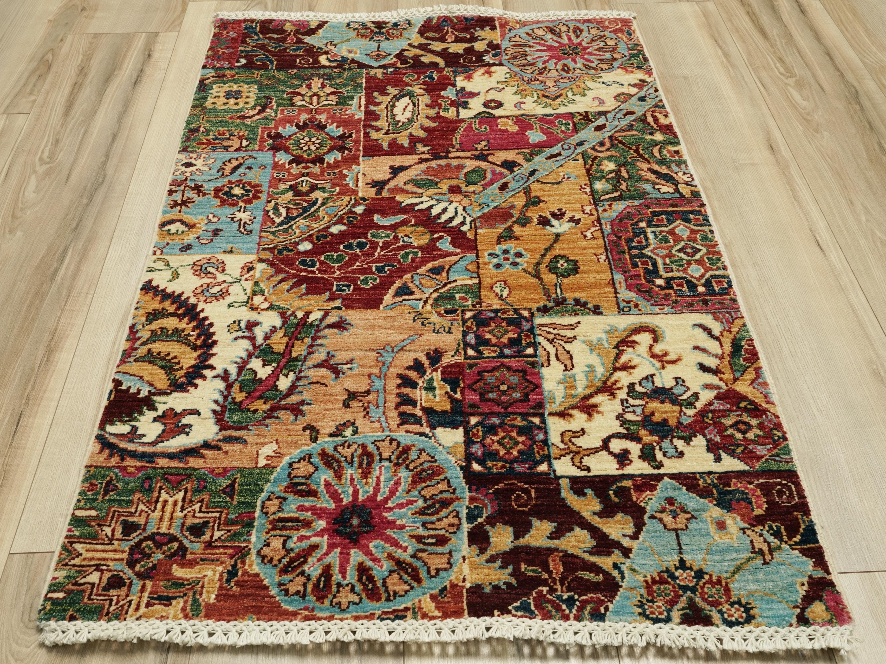 3x4 Ft Afghan Rug - Handmade Wool Area Rug
