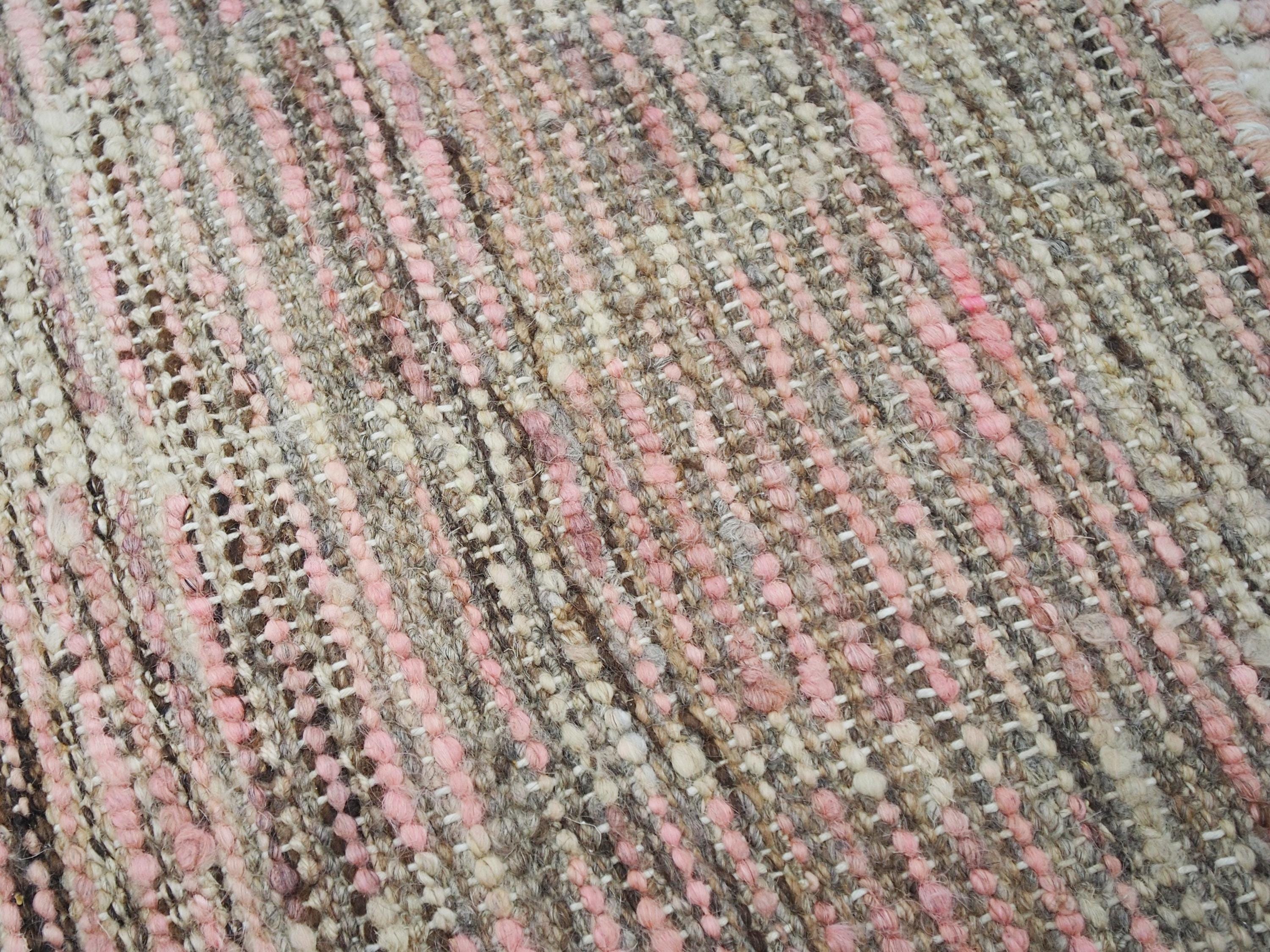 8x9 Ft Pink Moroccan Rug - Handmade Wool Area Rug