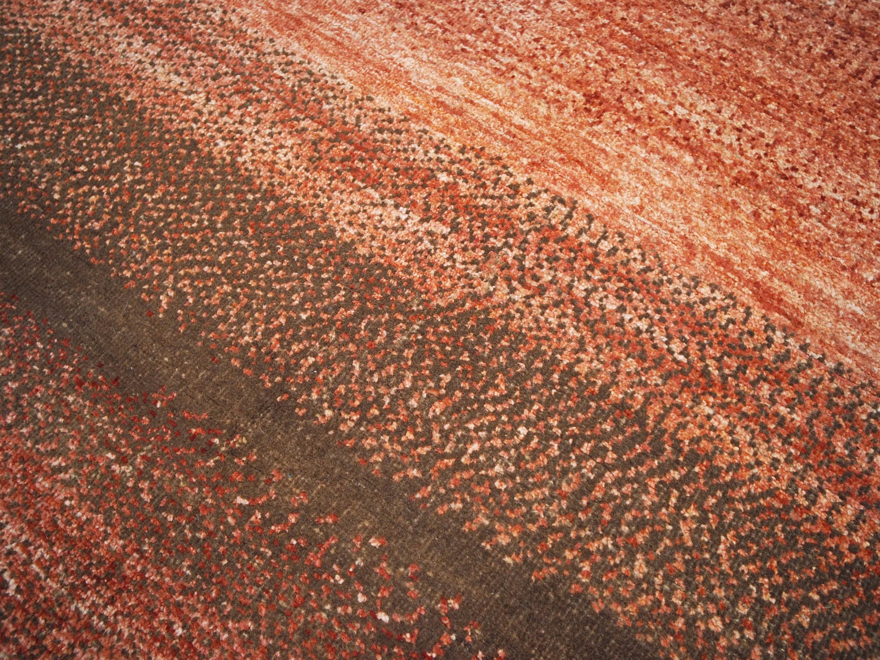 4x6 Ft Orange Gabbeh Rug - Hand Knotted Wool Rug