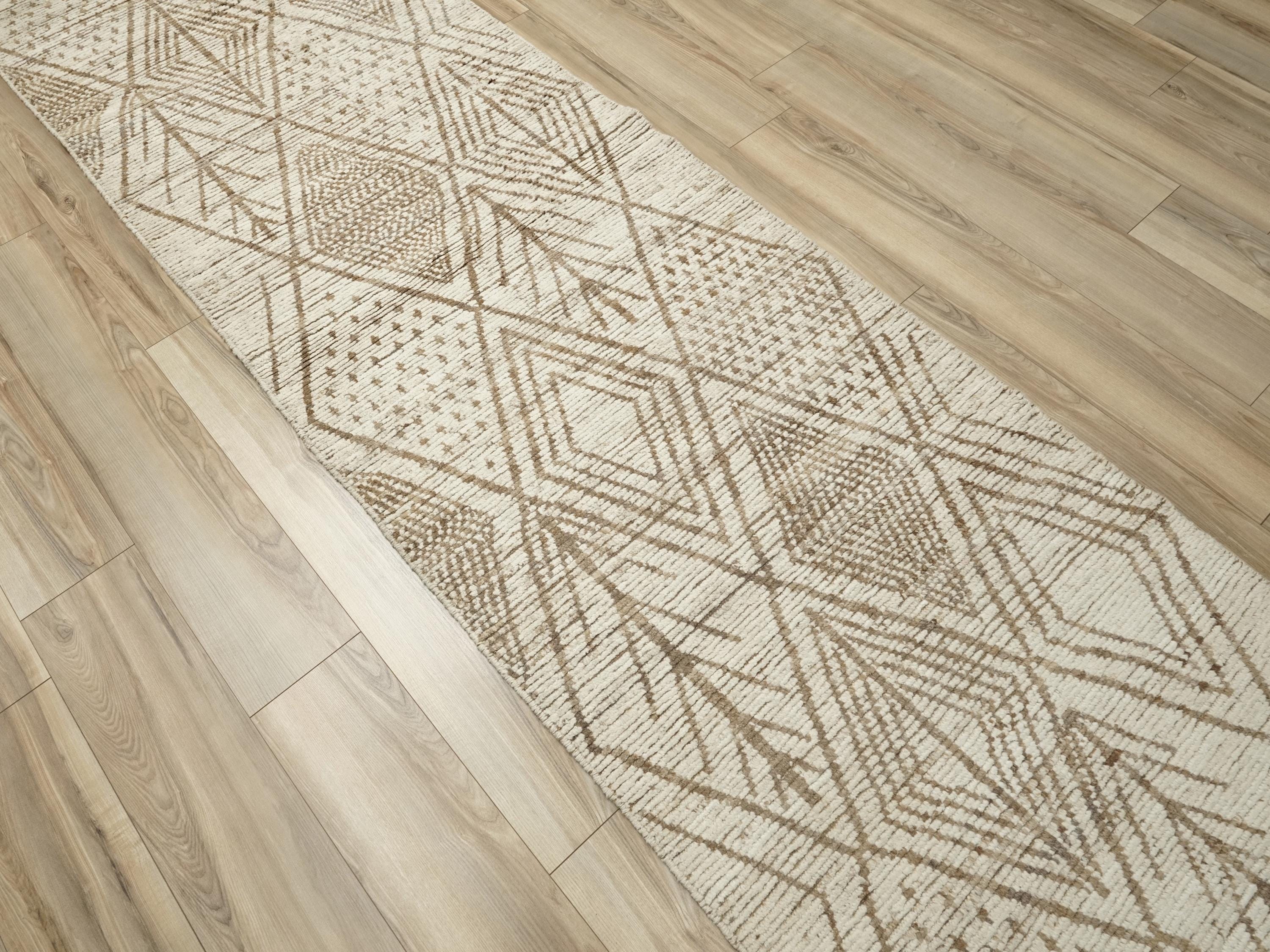 13 Ft Beige Moroccan Runner Rug - Afghan Tribal Rug