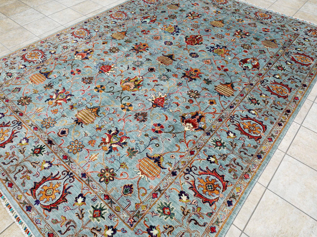 9x12 Ft Gray Serapi Rug - Afghan Oriental Area Rug - Persian Design