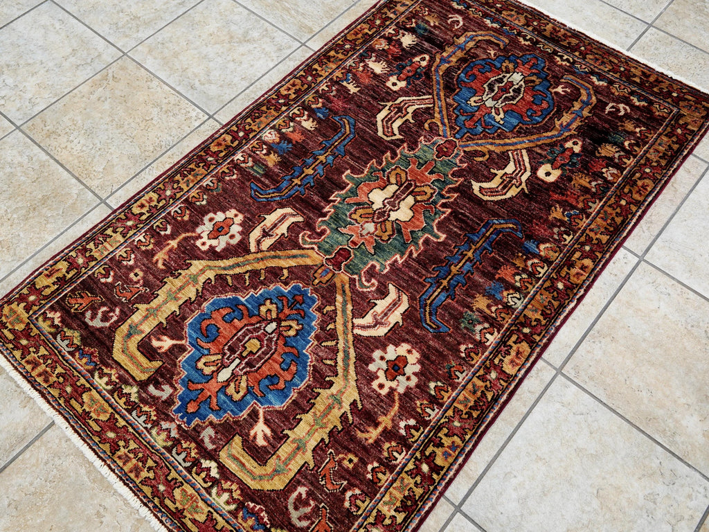3x5 Ft Brown Bidjar Rug - Handmade Afghan Wool Rug