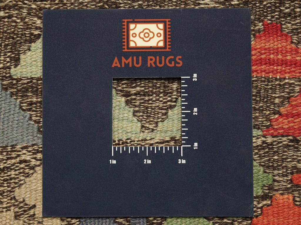 9 Ft Orange Kilim Runner Rug - Traditional Flat Weave