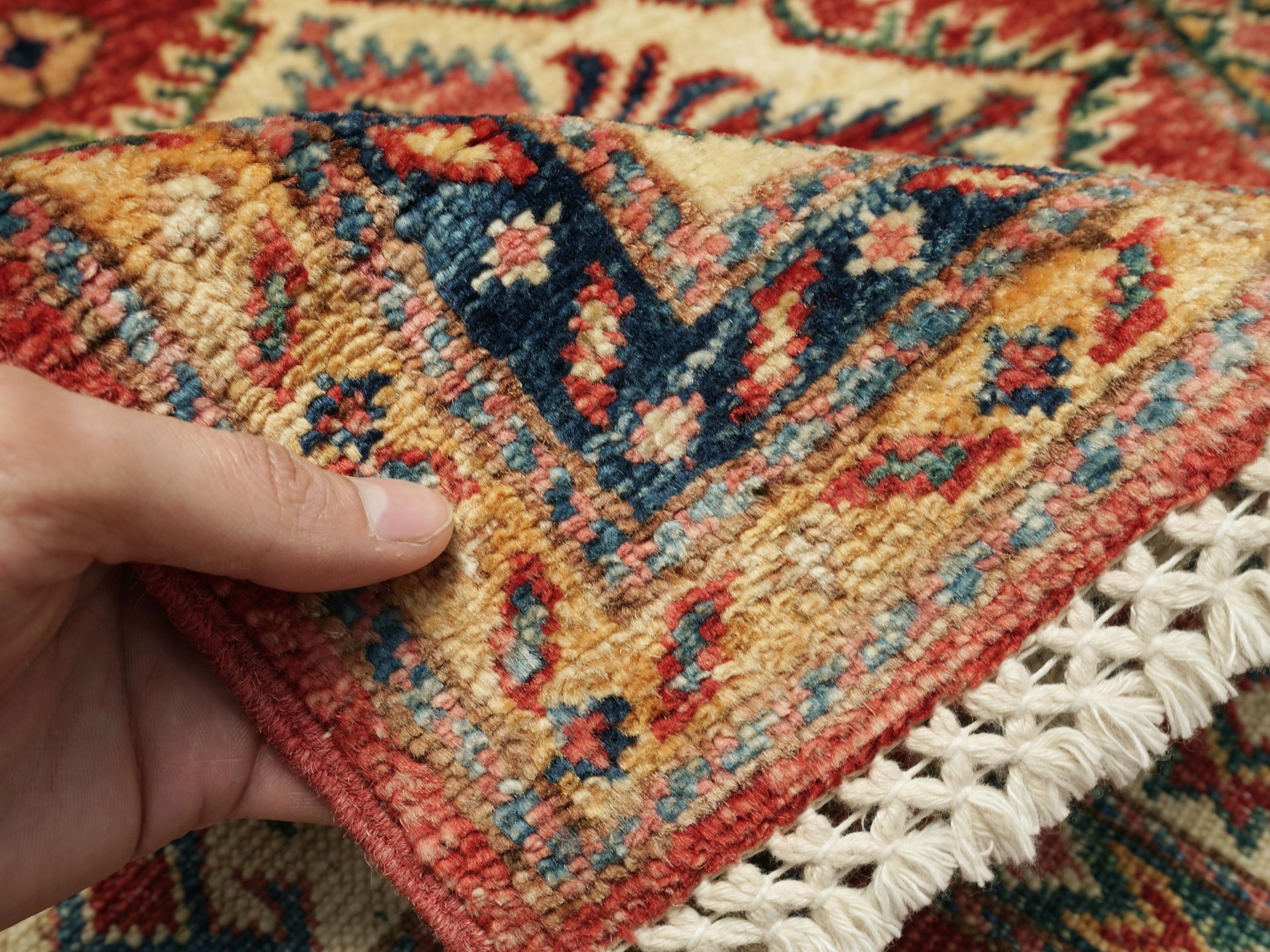 3x4 Ft Handmade Red Kazak Rug - Afghan Wool Oriental Rug