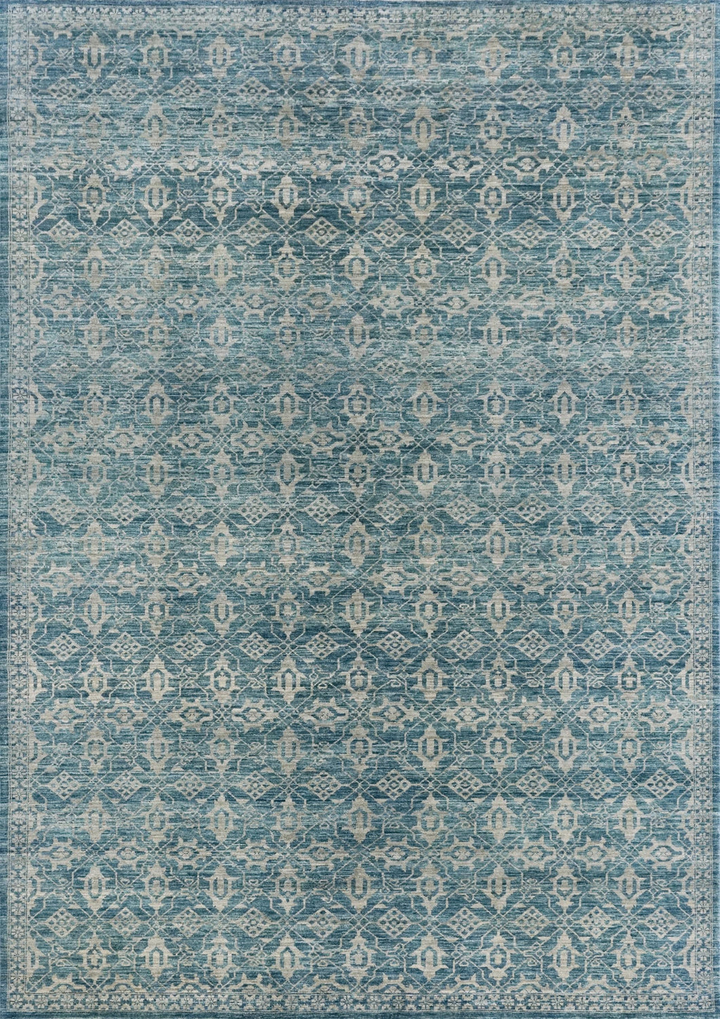6x9 Ft Blue Heriz Rug - Hand Knotted Area Rug - Persian Design