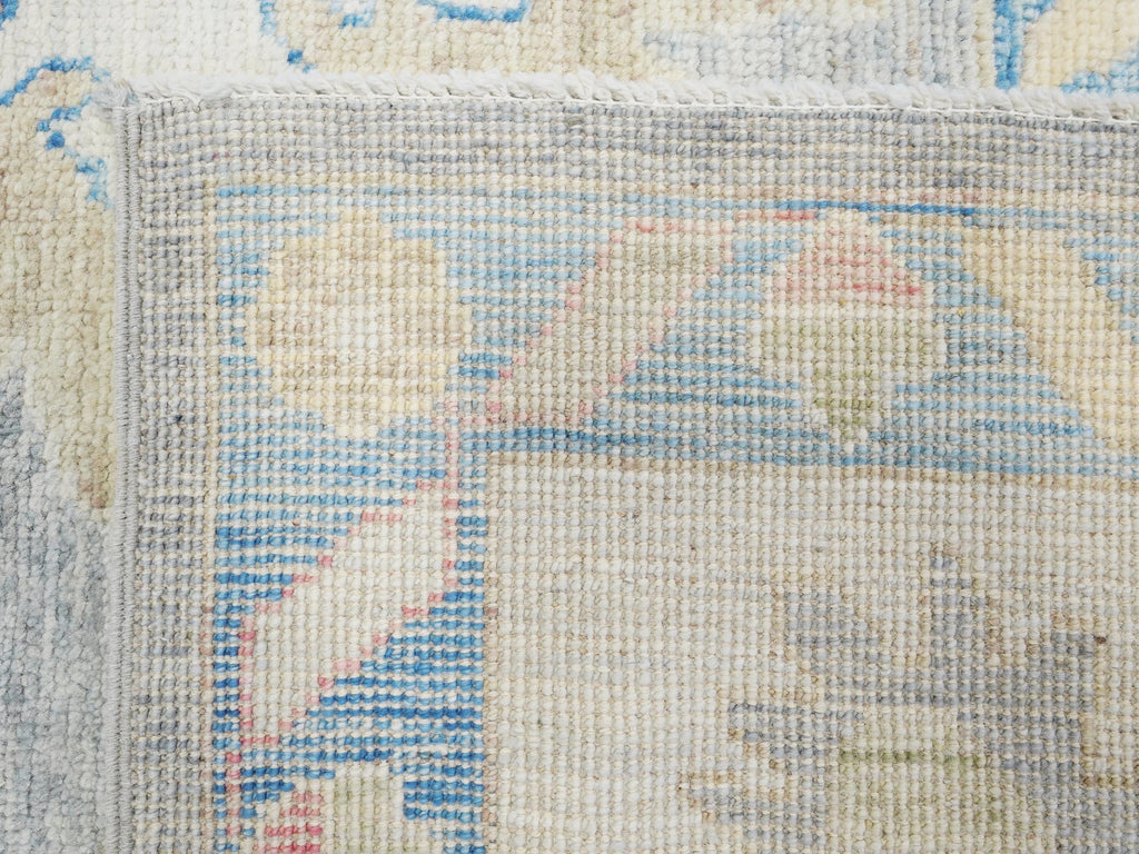 10x14 Ft Muted Blue Ushak Rug - Hand Knotted Wool Area Rug