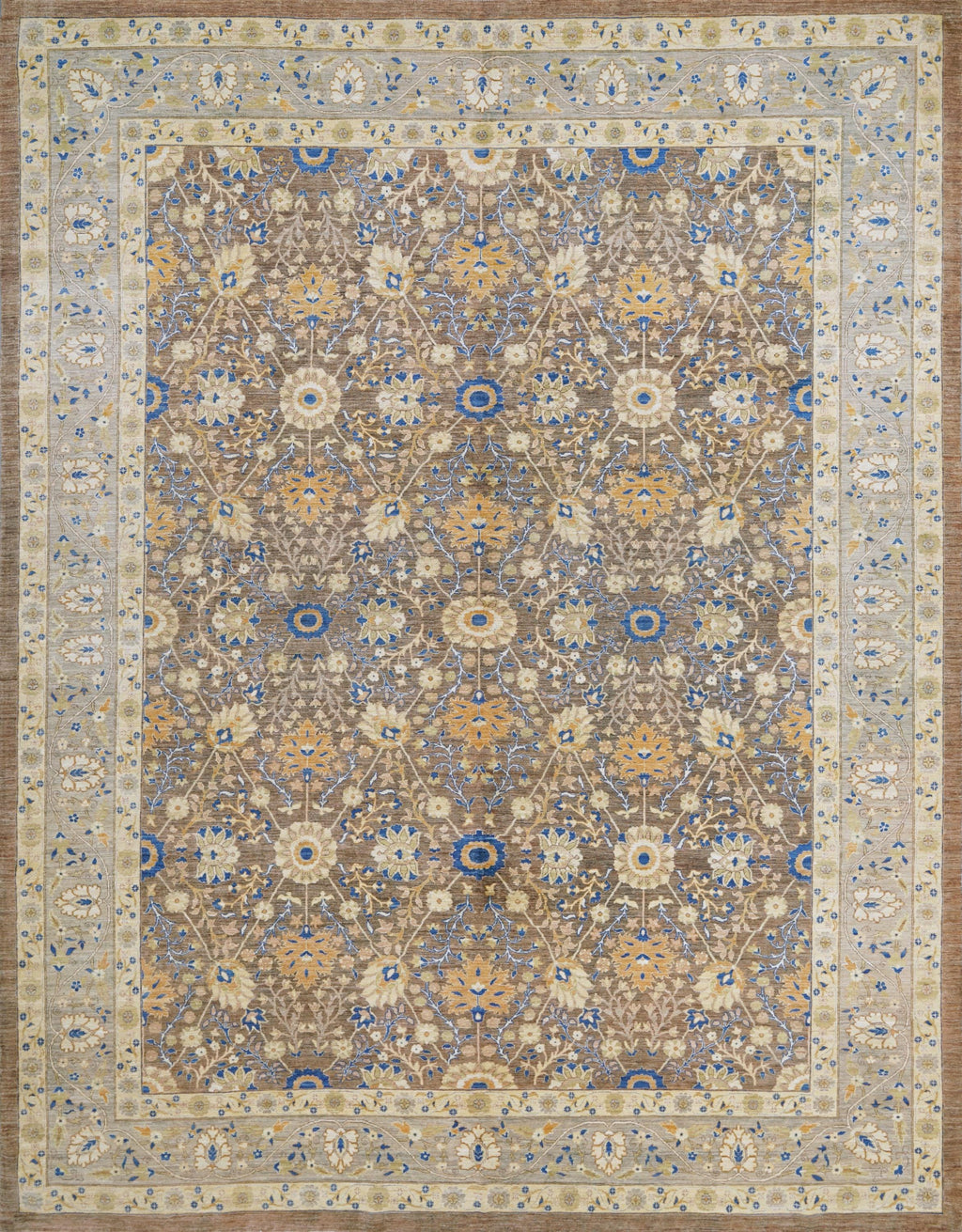 9x13 Ft Brown Bidjar Rug - Hand Knotted Oriental Area Rug - Persian Design