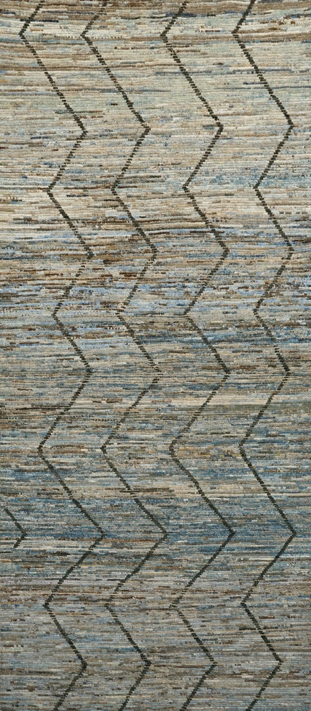 10 Ft Blue Moroccan Runner Rug - Afghan Wool Hallway Rug