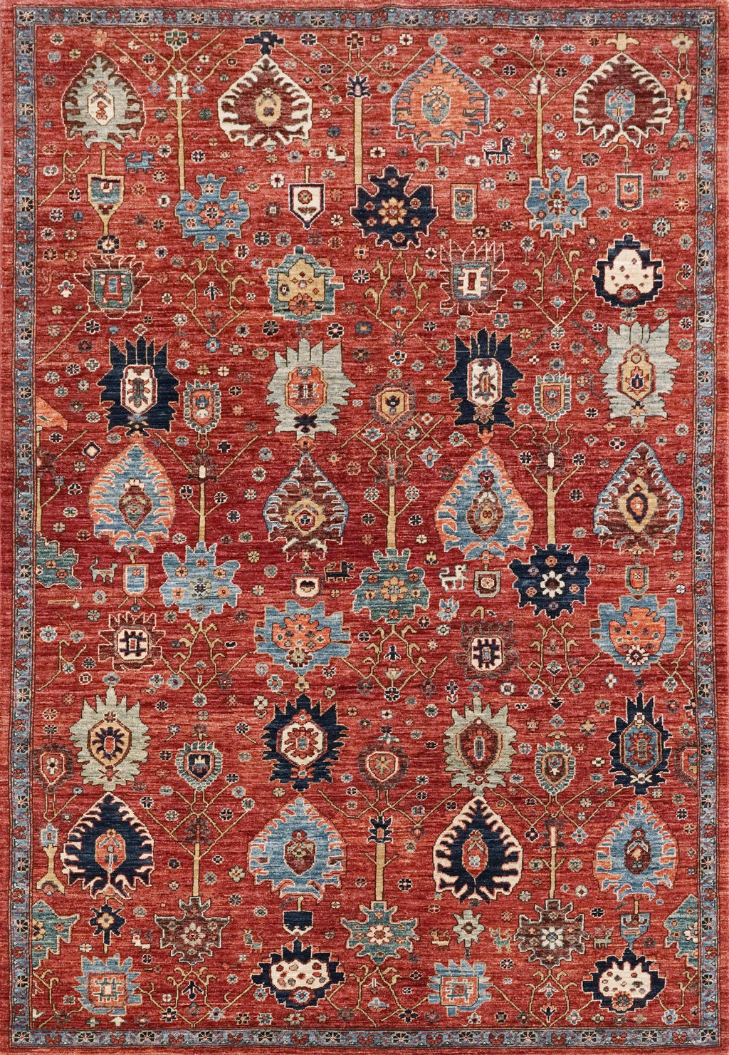 6x9 Ft Red Bidjar Rug - Hand Knotted Oriental Area Rug