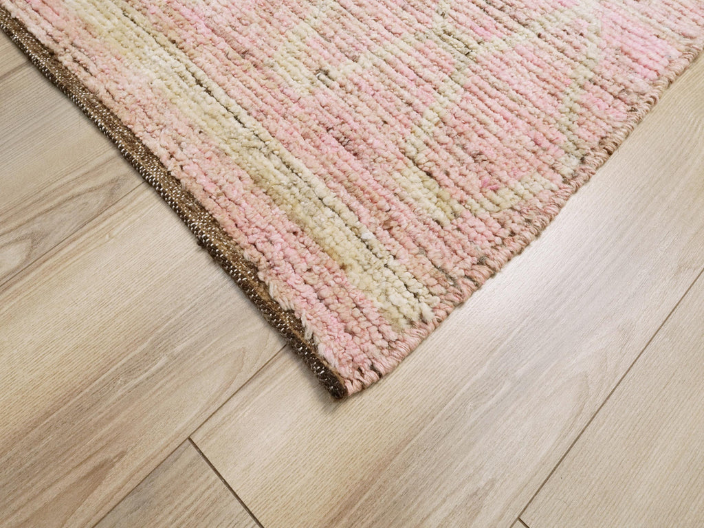 6x9 Ft Pink Moroccan Rug - Afghan Handmade Area Rug