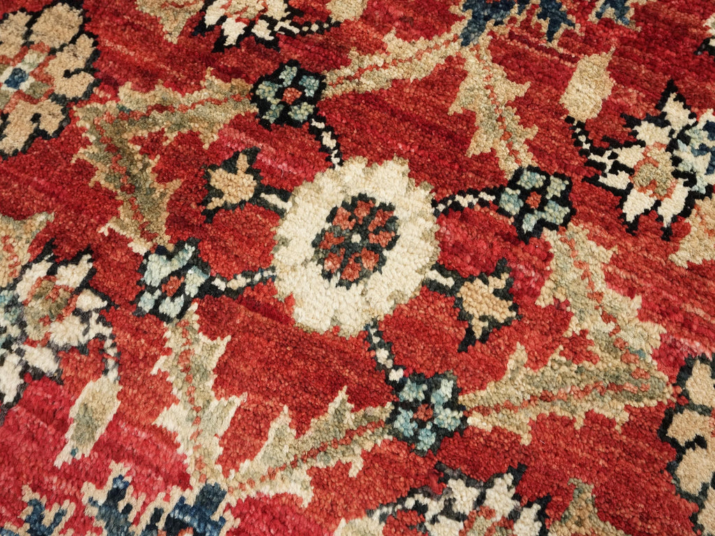 2x3 Ft Handmade Afghan Serapi Rug - Red Oriental Ghazni Wool Doormat