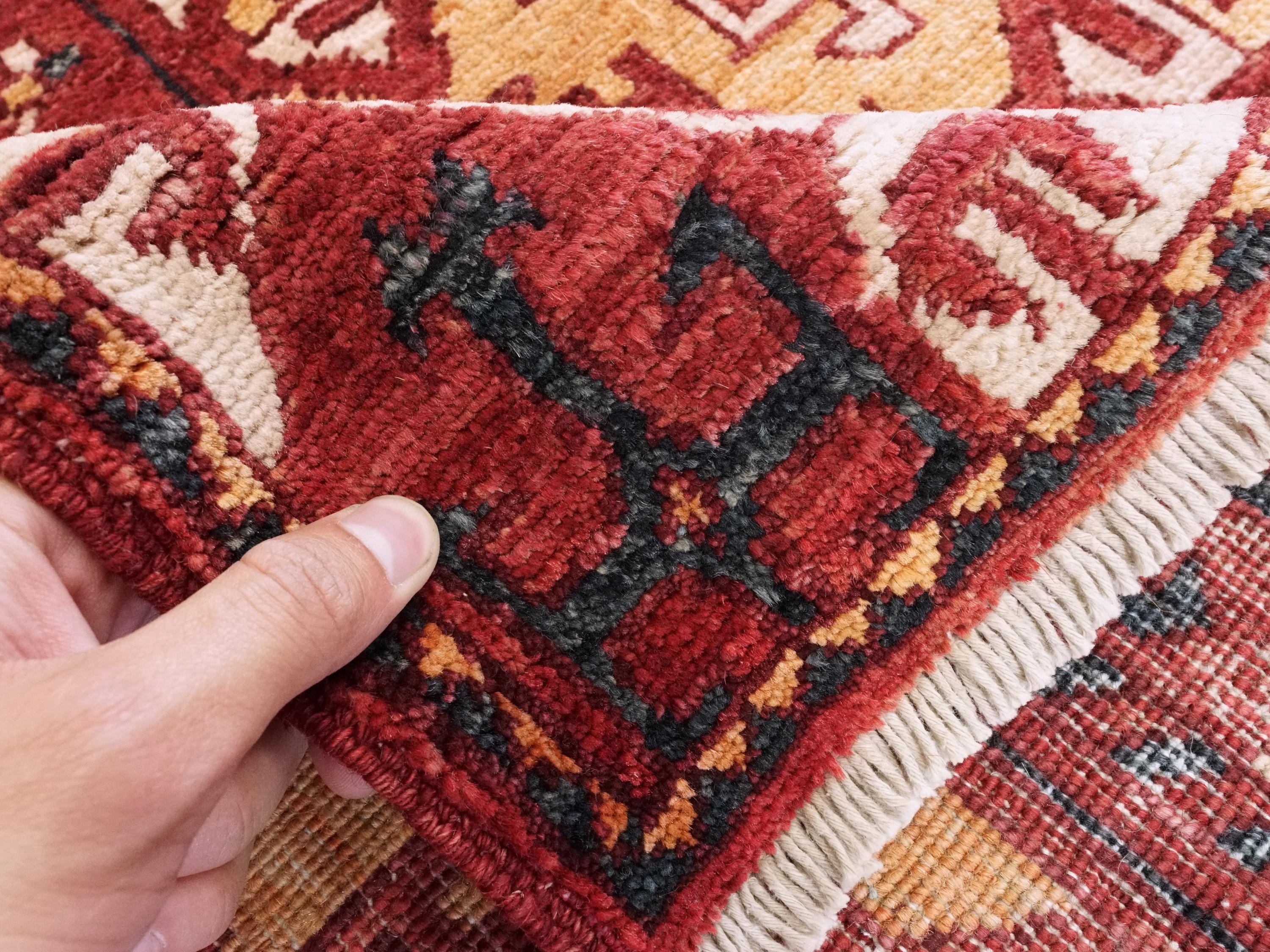 9x12 Ft Red Ersari Rug - Hand Knotted Oriental Rug - Turkmen Design