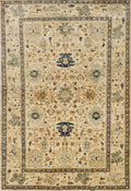5x8 Ft Beige Serapi Rug - Afghan Handmade Wool Rug - Floral Design