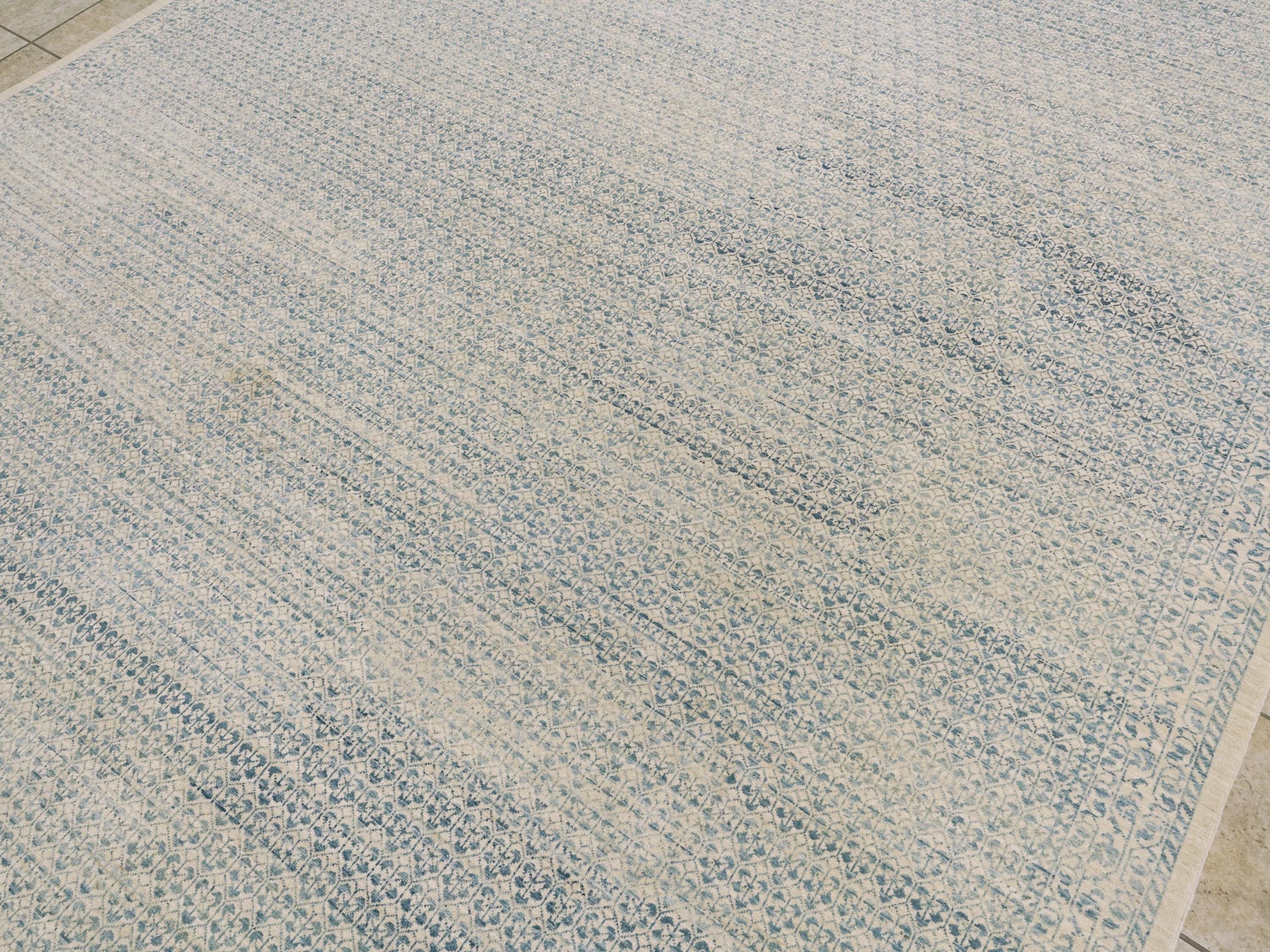 9x12 Ft Light Blue Gabbeh Rug - Hand Knotted Area Rug