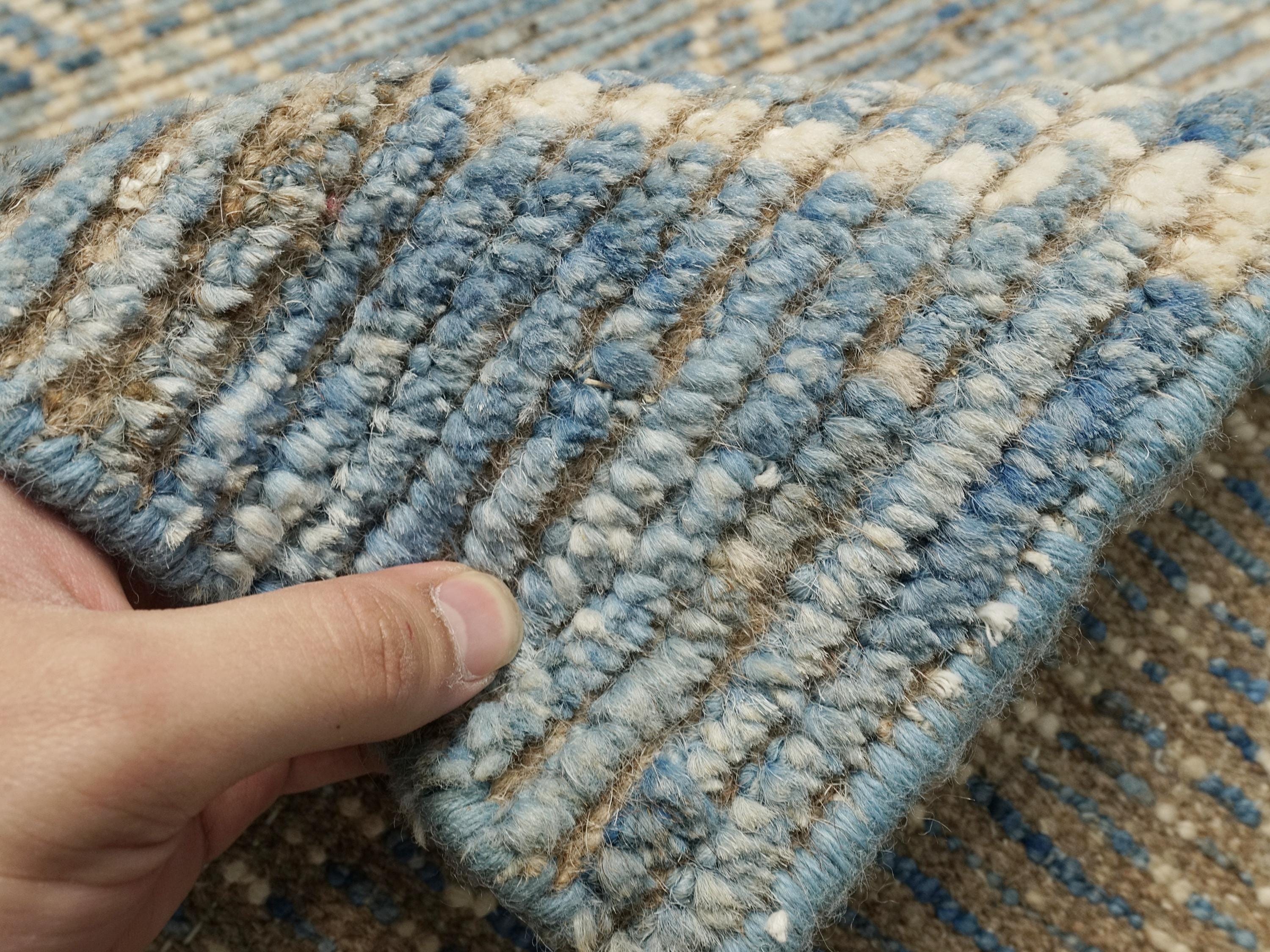 3x5 Ft Blue Moroccan Rug - Hand Knotted Afghan Rug