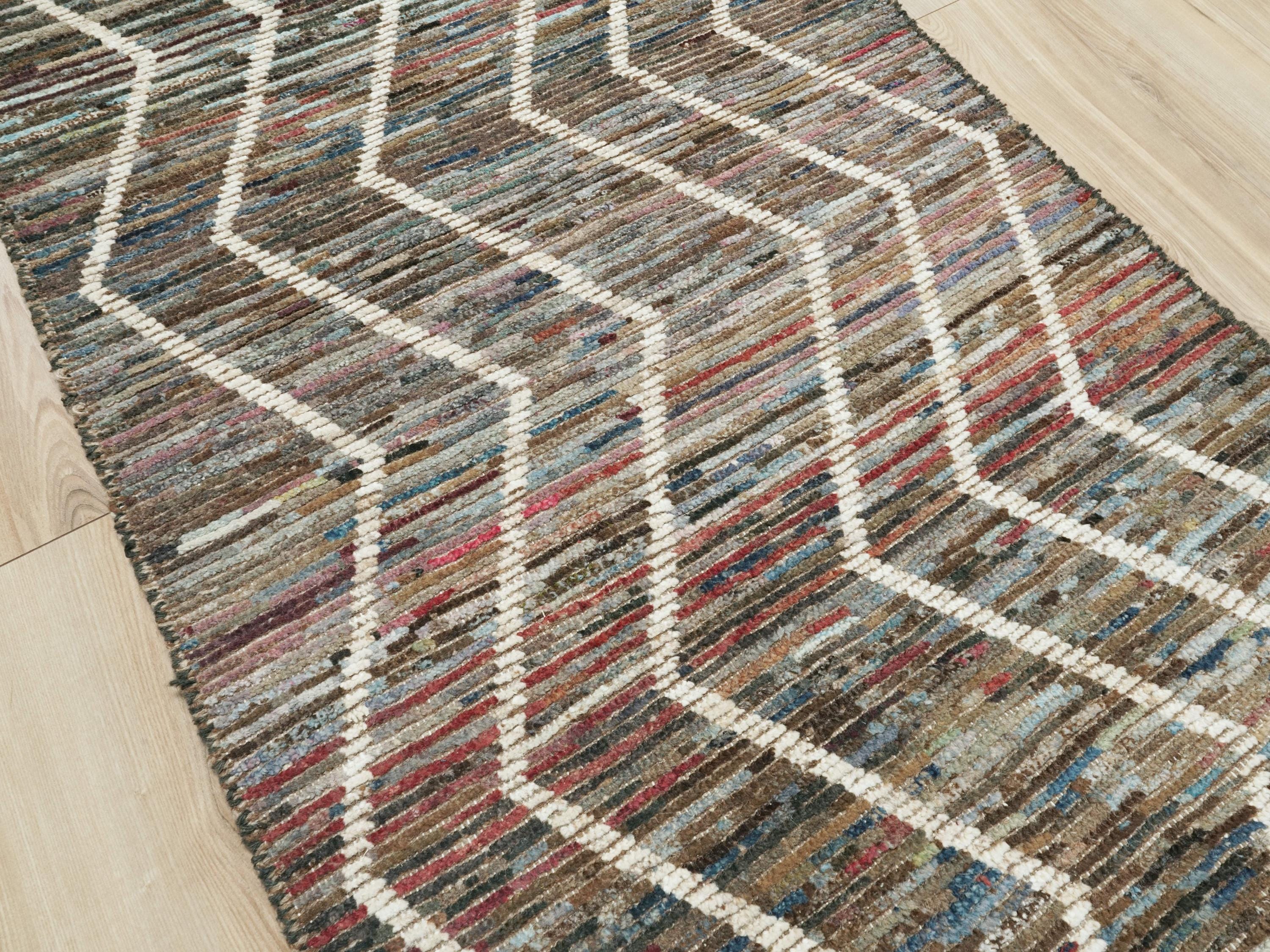 3x5 Ft Colorful Moroccan Rug -  Afghan Wool Area Rug