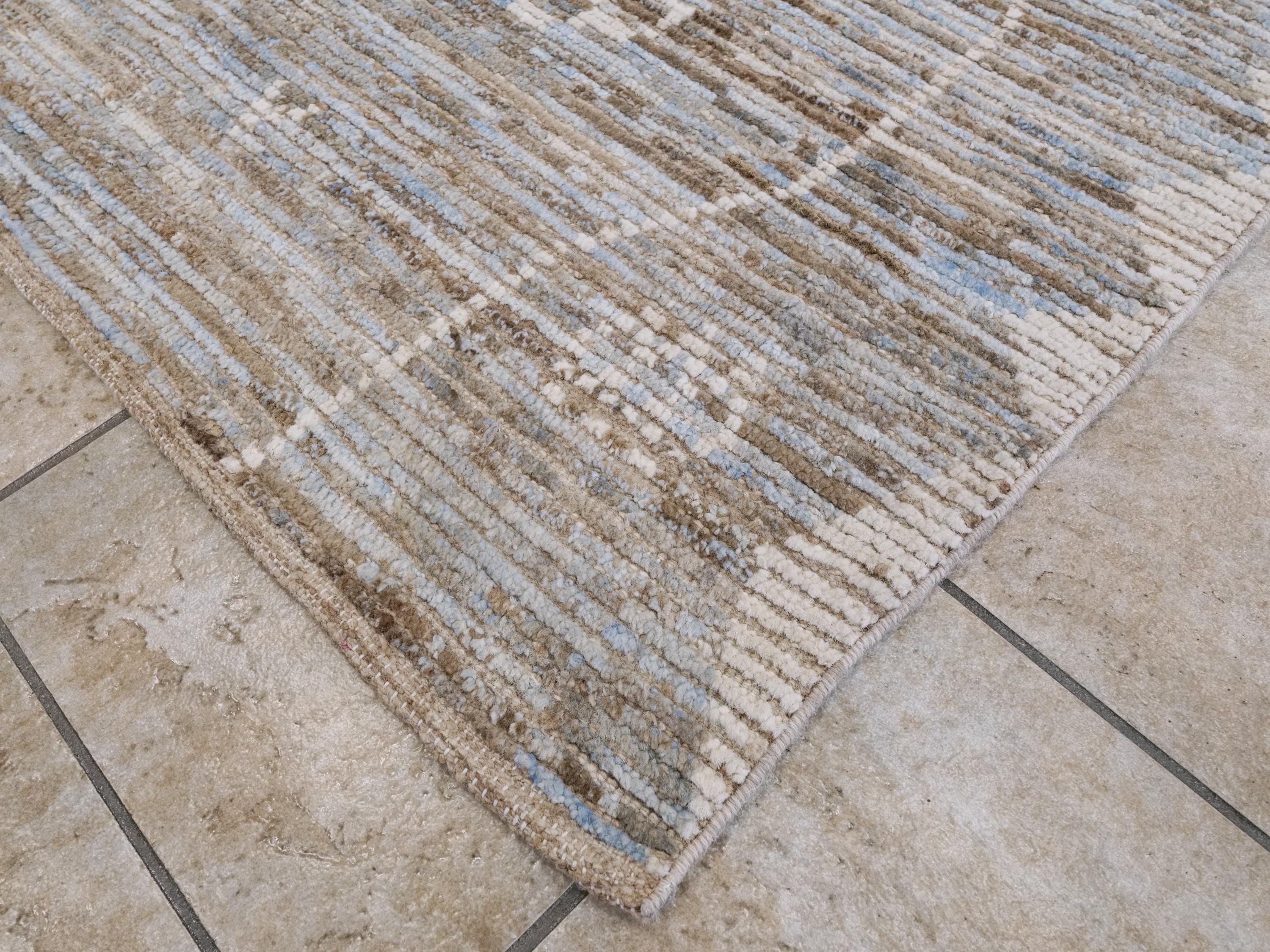 8x8 Ft Light Blue Moroccan Rug - Handmade Wool Area Rug
