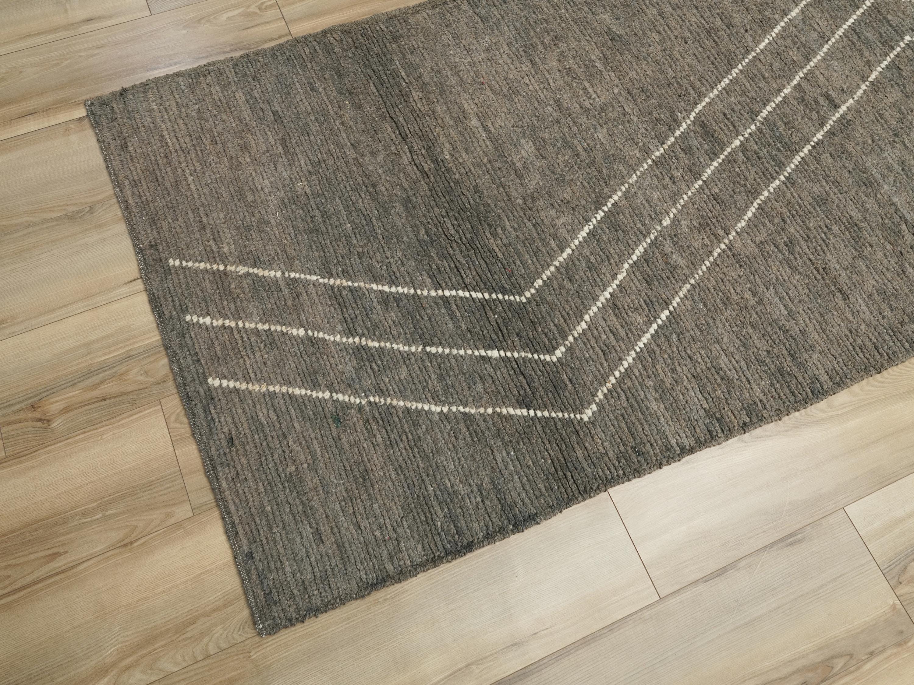 16 Ft Black Moroccan Runner Rug - Afghan Handmade Hallway Rug