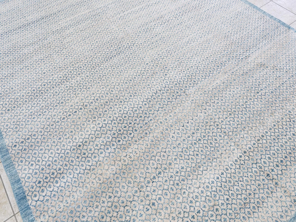 8x10 Ft Light Blue Gabbeh Rug - Hand Knotted Wool Oriental Rug - Contemporary Design