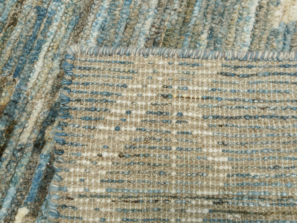 3x5 Ft Blue Moroccan Wool Rug - Hand Knotted Area Rug
