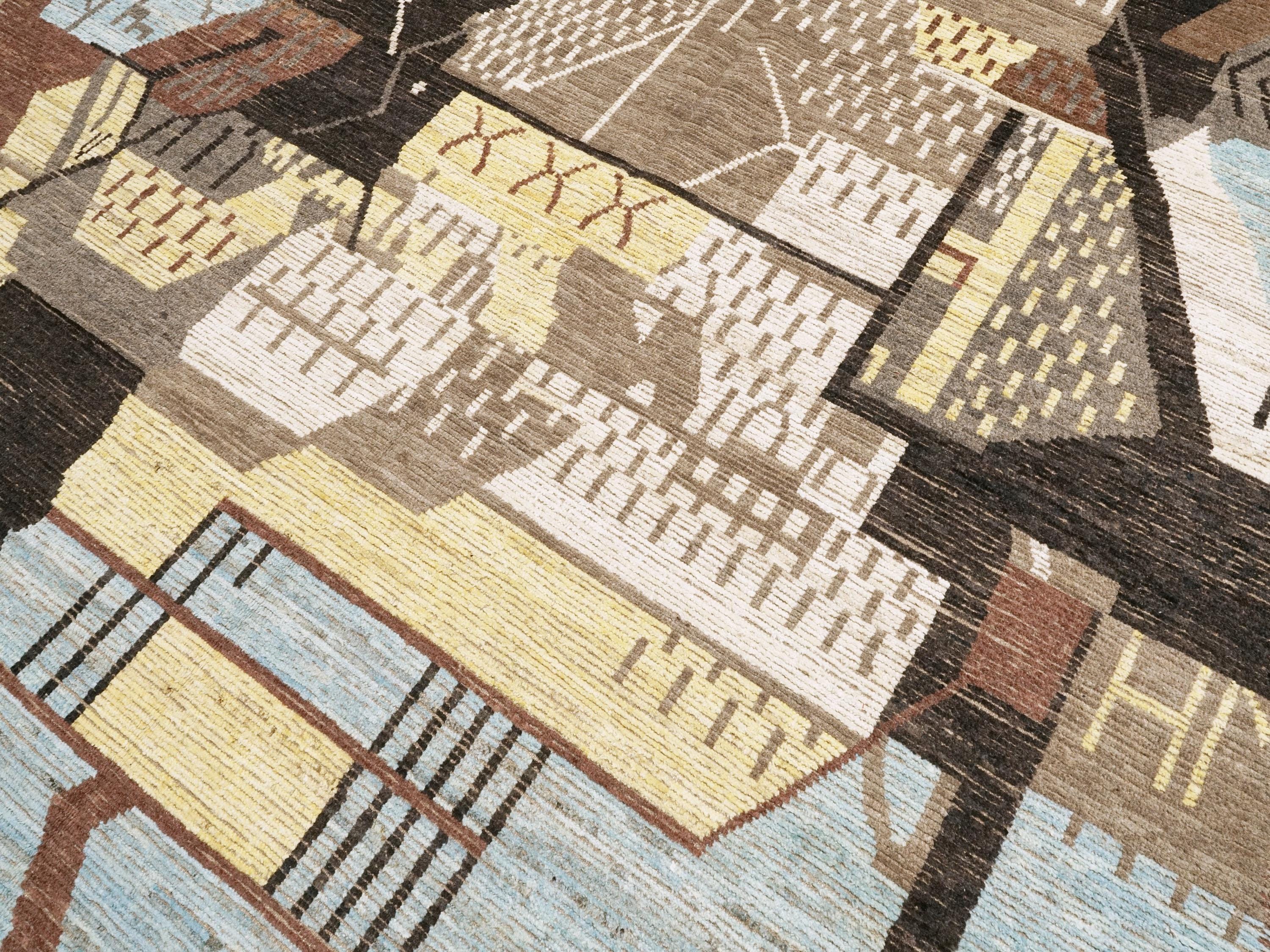 8x10 Ft Moroccan Rug - Afghan Wool Area Rug - Colorful Abstract Design