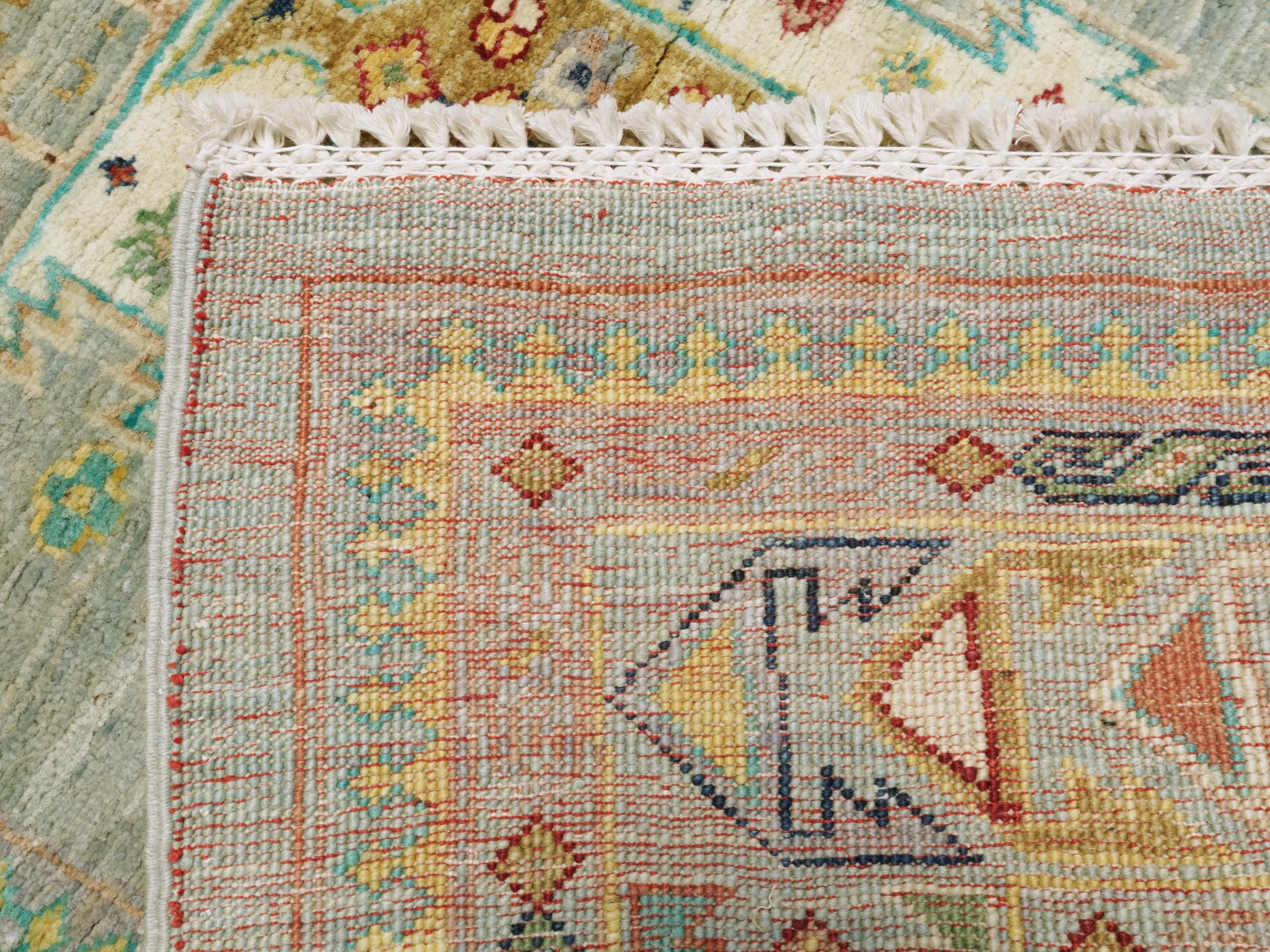 6x8 Ft Light Green Bidjar Rug - Hand Knotted Wool Persian Rug
