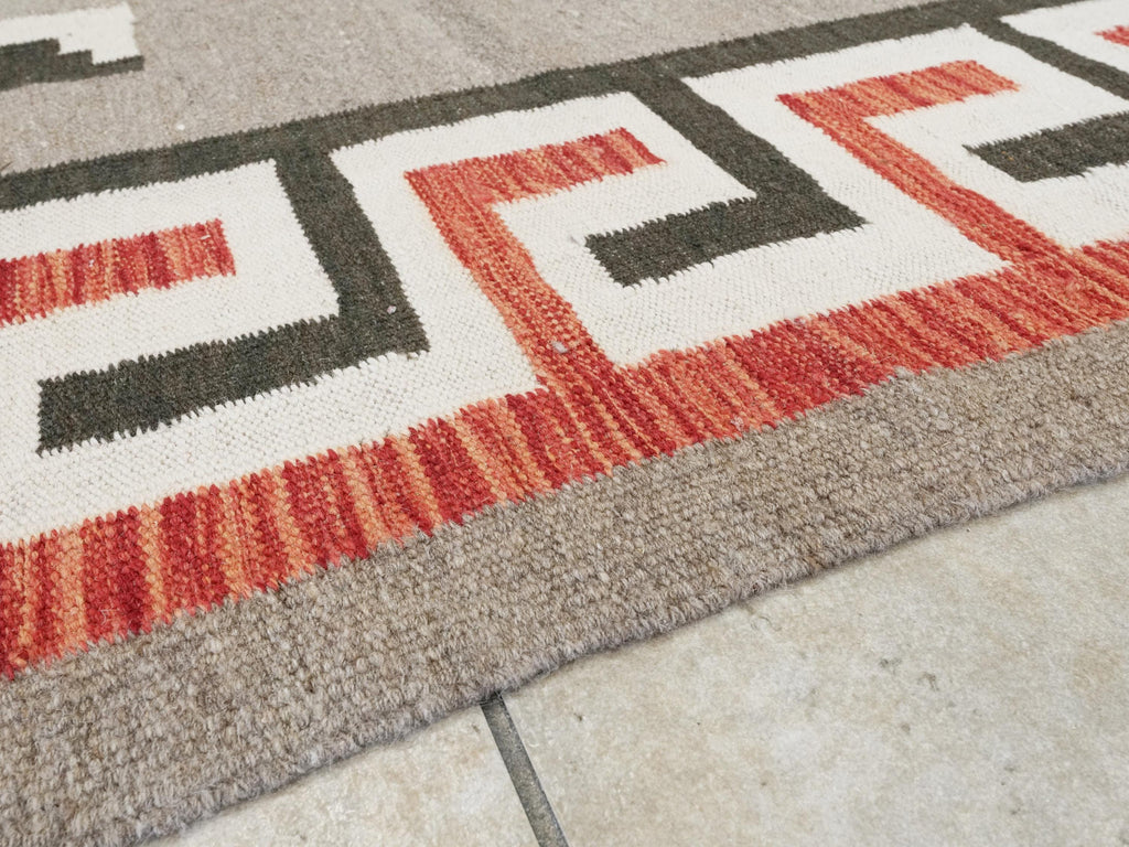 8x10 Ft Red Navajo Rug - Flat Weave Tribal Rug