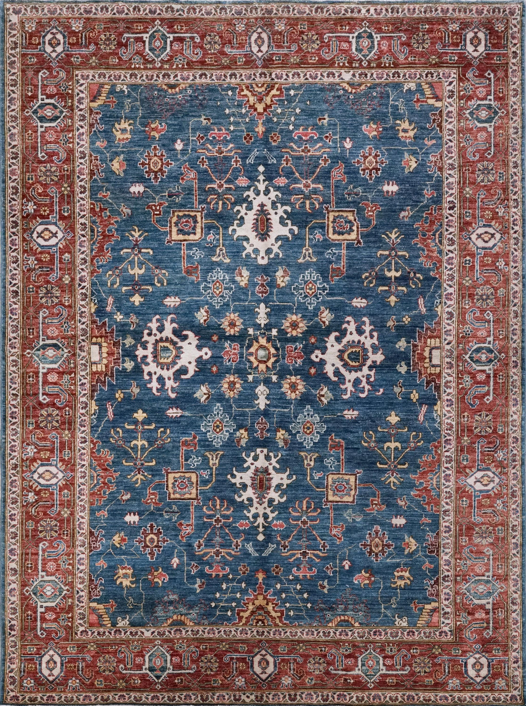 6x9 Ft Blue & Red Serapi Rug - Oriental Area Rug - Persian Design