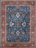 6x9 Ft Blue & Red Serapi Rug - Oriental Area Rug - Persian Design