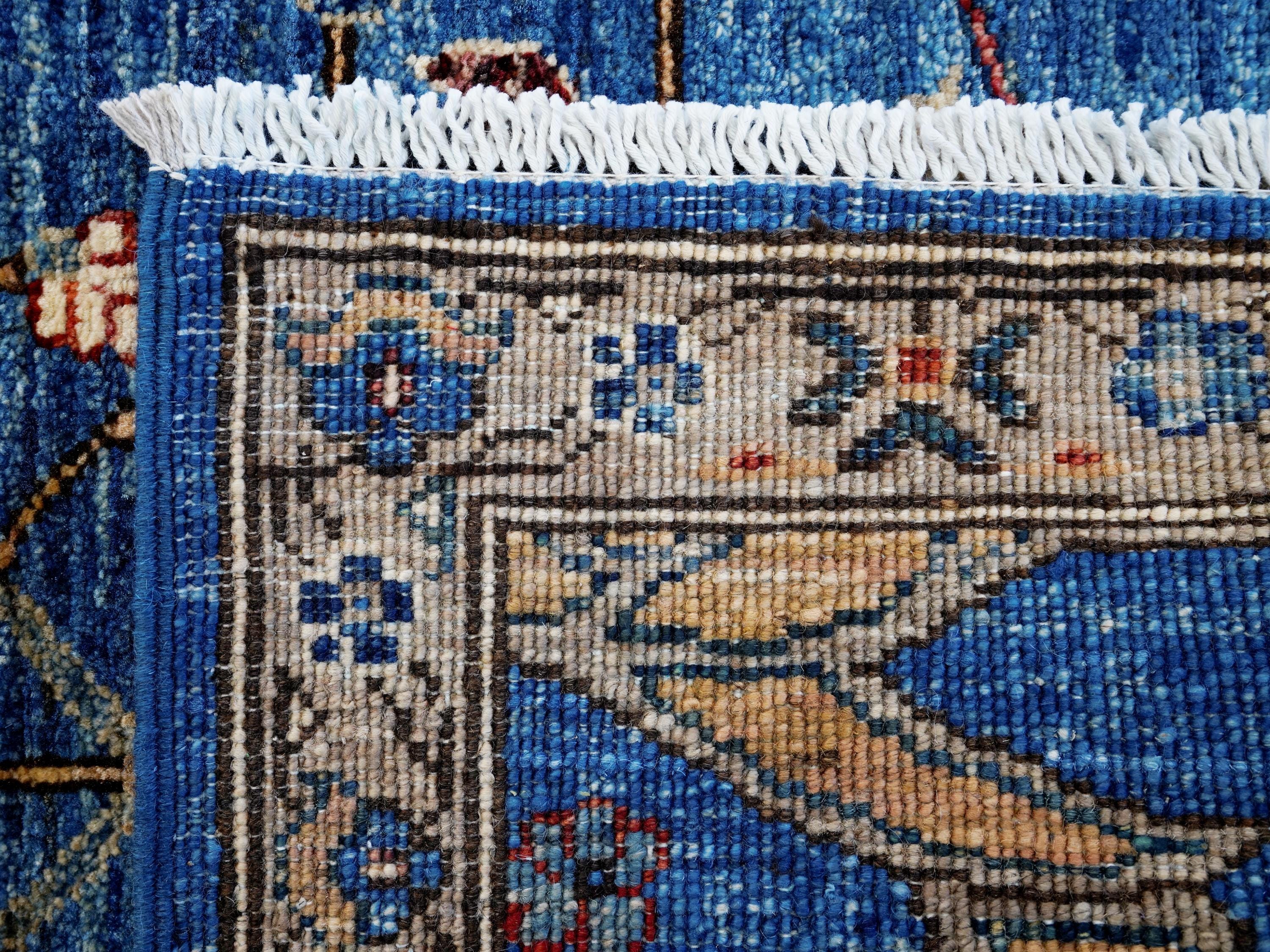 3x5 Ft Blue Bidjar Rug - Handmade Afghan Area Rug