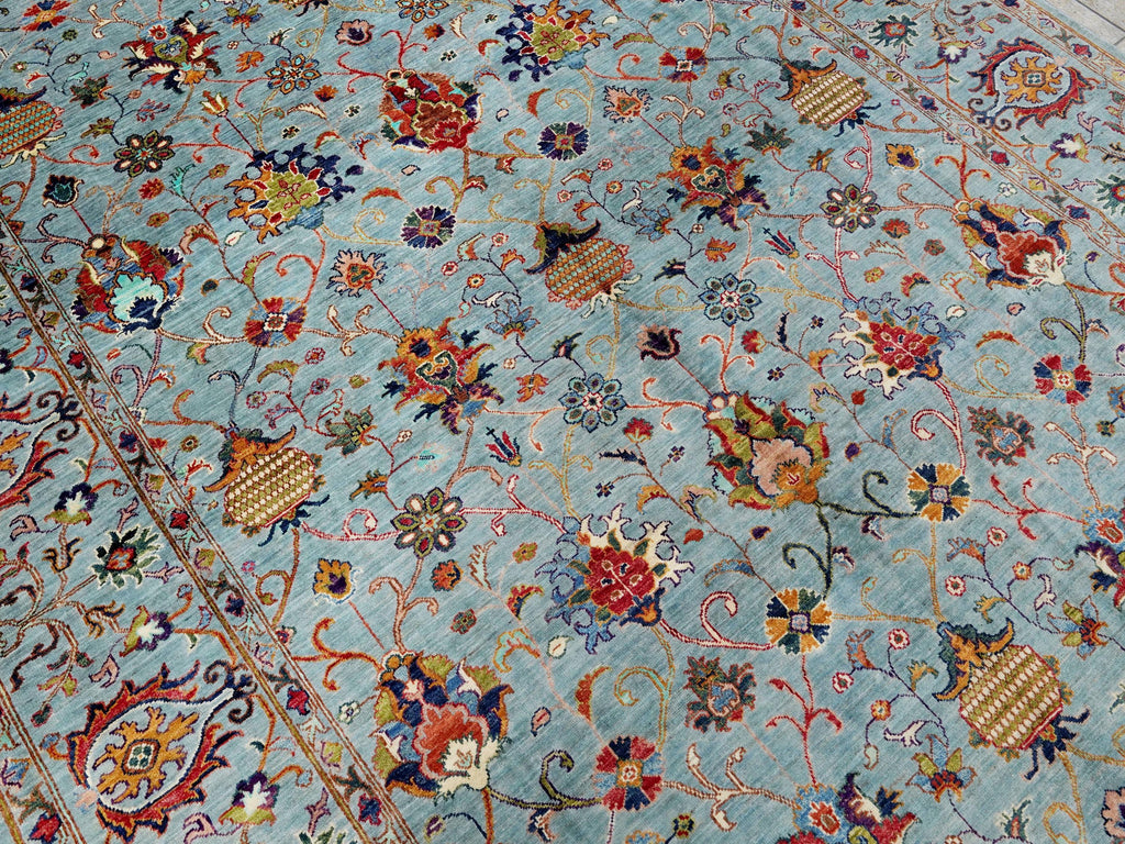 9x12 Ft Gray Serapi Rug - Afghan Oriental Area Rug - Persian Design