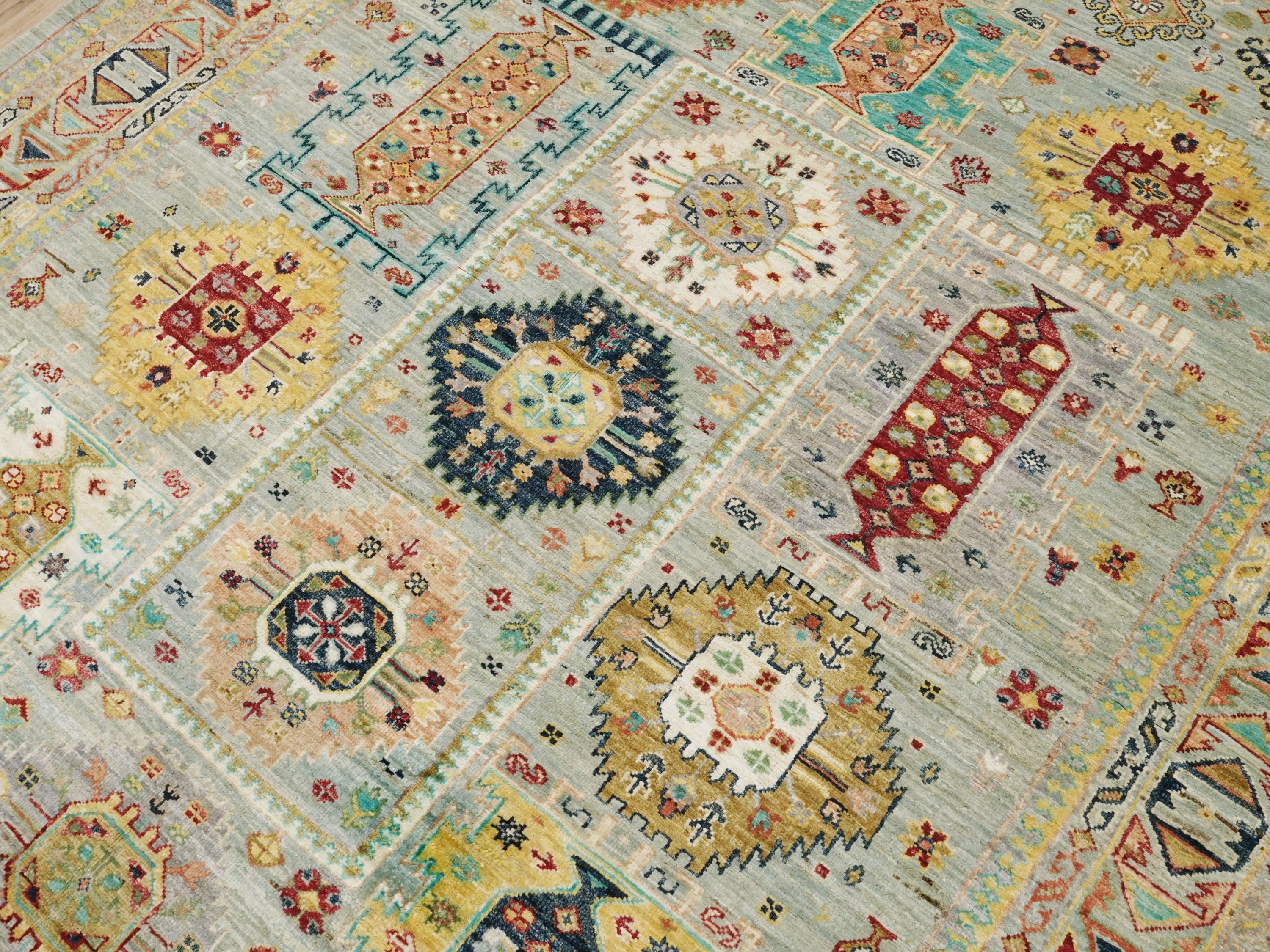 6x8 Ft Light Green Bidjar Rug - Hand Knotted Wool Persian Rug