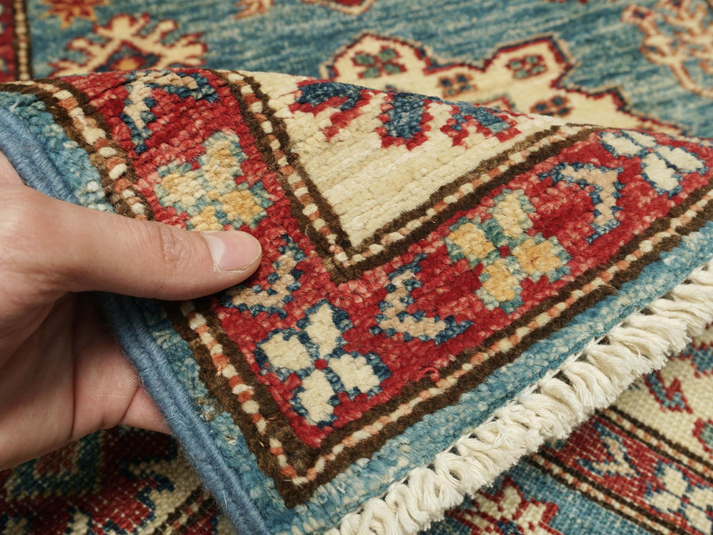 3x4 Ft Light Blue Kazak Rug - Afghan Wool Area Rug