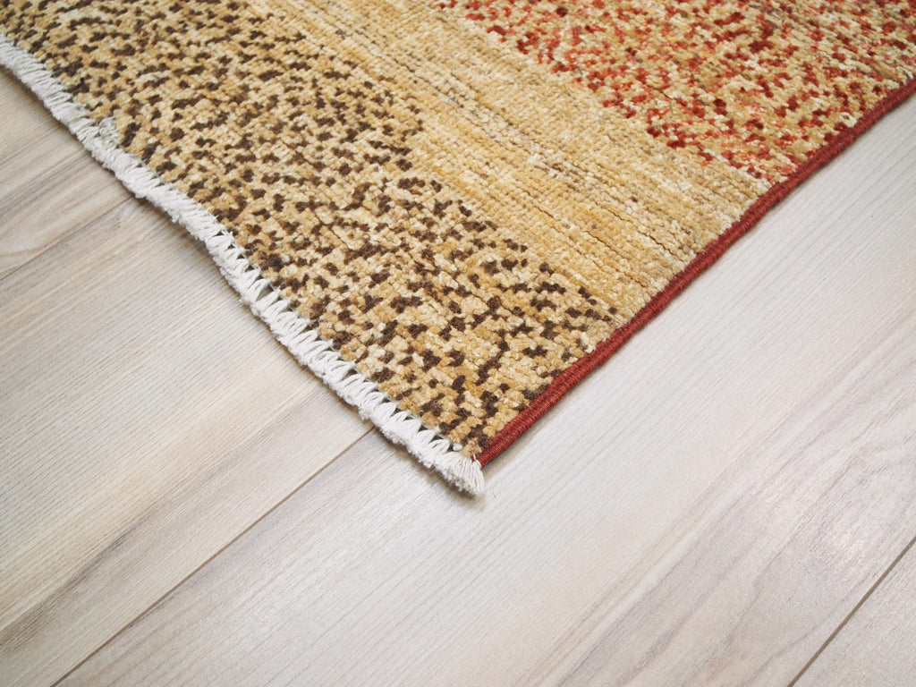 4x6 Ft Orange Gabbeh Rug - Hand Knotted Wool Rug
