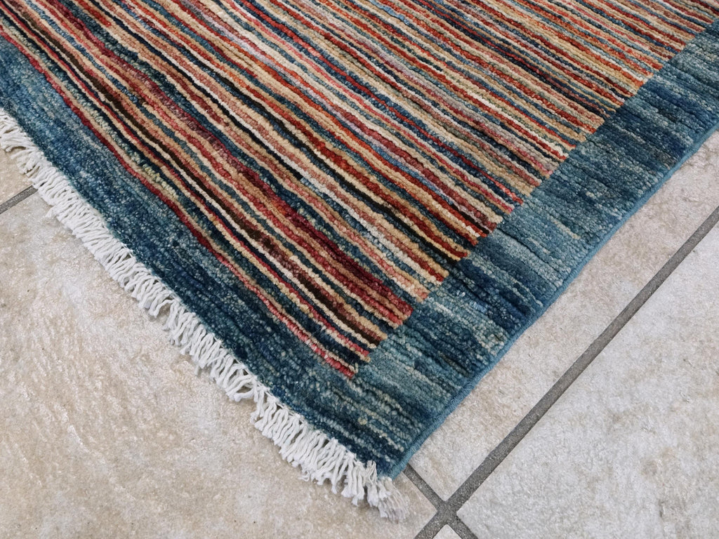 7x10 Ft Handmade Gabbeh Rug - Afghan Wool Area Rug - Plain Design