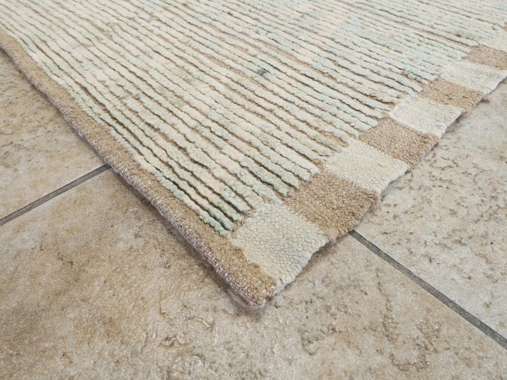 17 Ft Light Blue Moroccan Runner Rug - Hand Knotted Wool Rug