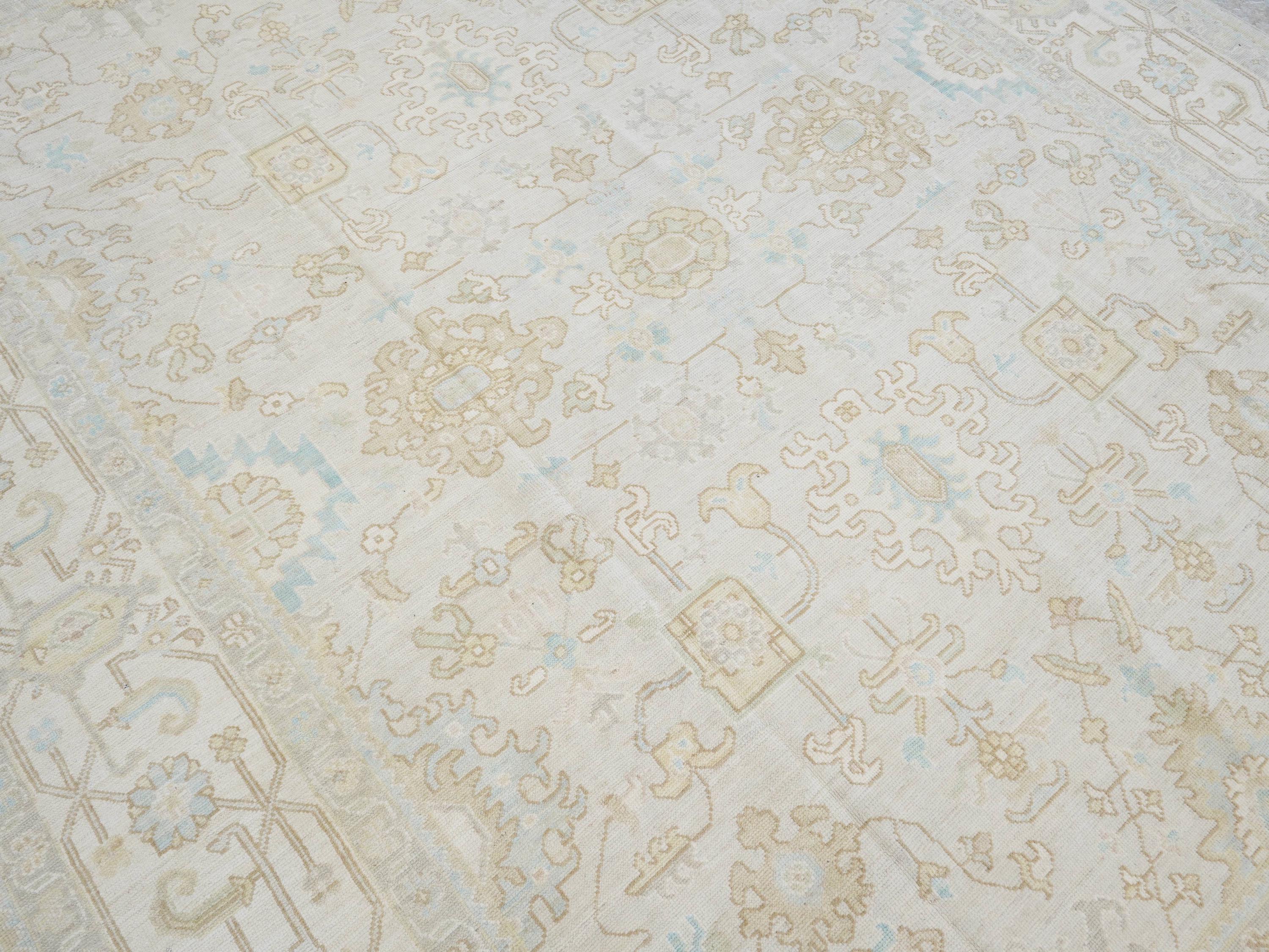 9x12 Ft Light Brown Oushak Rug - Handmade Area Rug