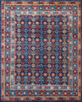 8x10 Ft Blue Heriz Rug - Hand Knotted Oriental Area Rug