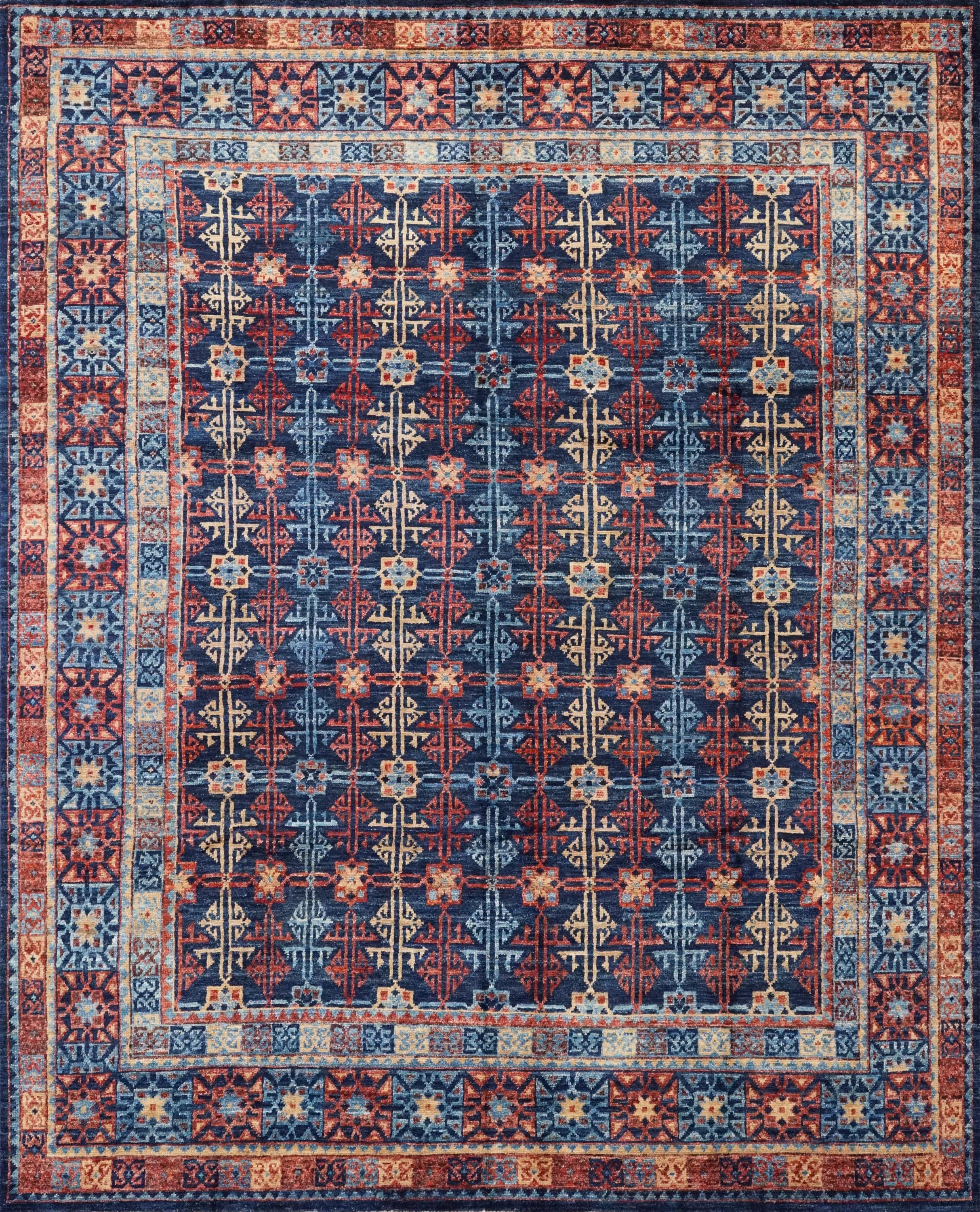 8x10 Ft Blue Heriz Rug - Hand Knotted Oriental Area Rug